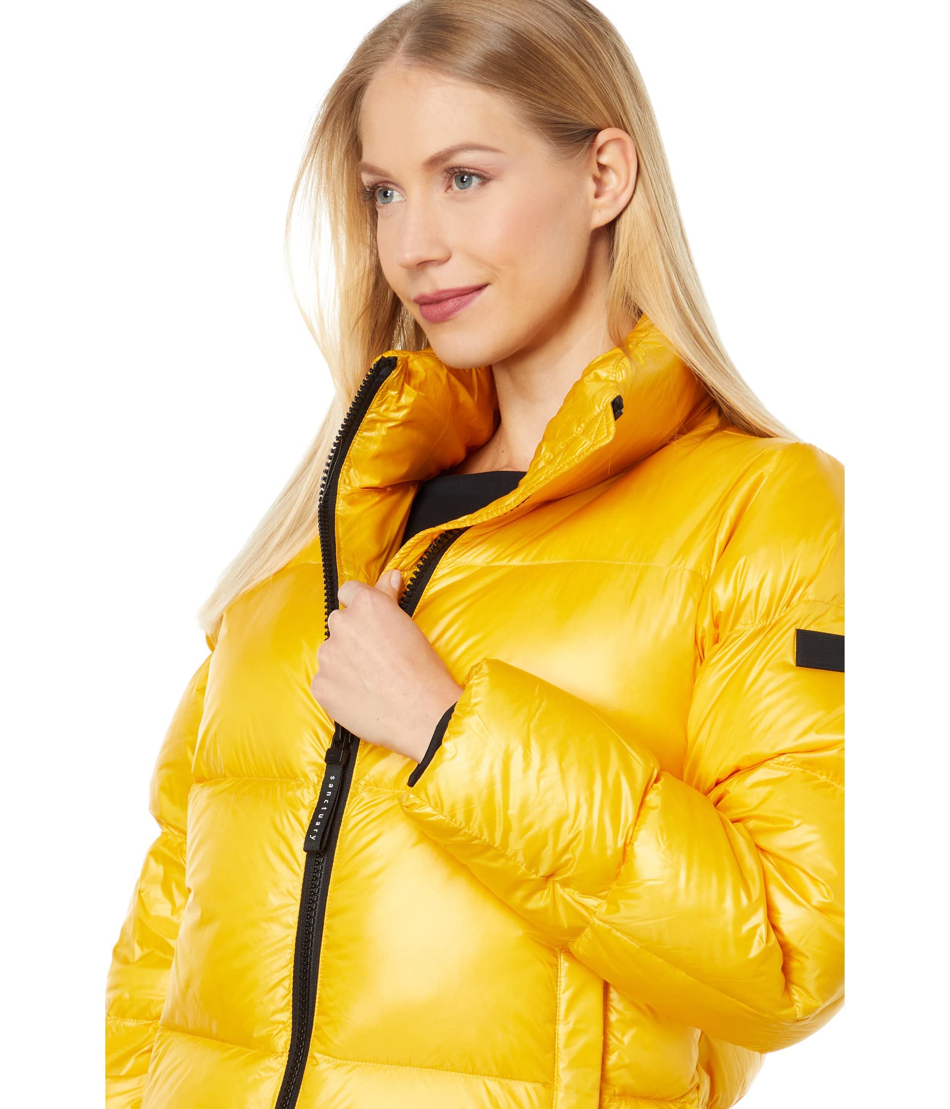 Sanctuary Down Short Puffer Jacket for Women - Warm Winter Coat with Hood, Lightweight Insulated Outerwear for Cold Weather - Perfect for Skiing, Snowboarding & Outdoor Activities