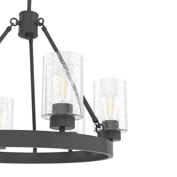 Hunter Hartland 6-Light Chandelier in Nickel Bronze - Elegant Dining Room Lighting Fixture for Modern Home Decor