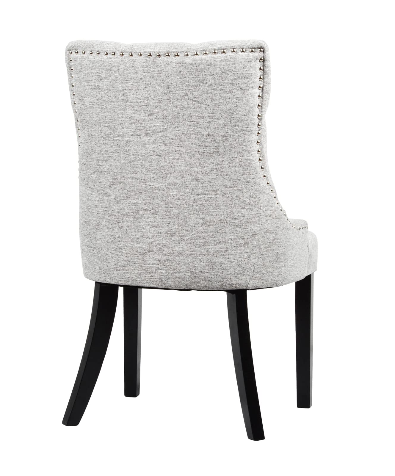Modern Grey Flesser Fabric Upholstered Dining Chair Set of 2 - Tufted Accent Kitchen Chairs for Dining Room, Parsons Table - Perfect for Home, Restaurant & Office Use