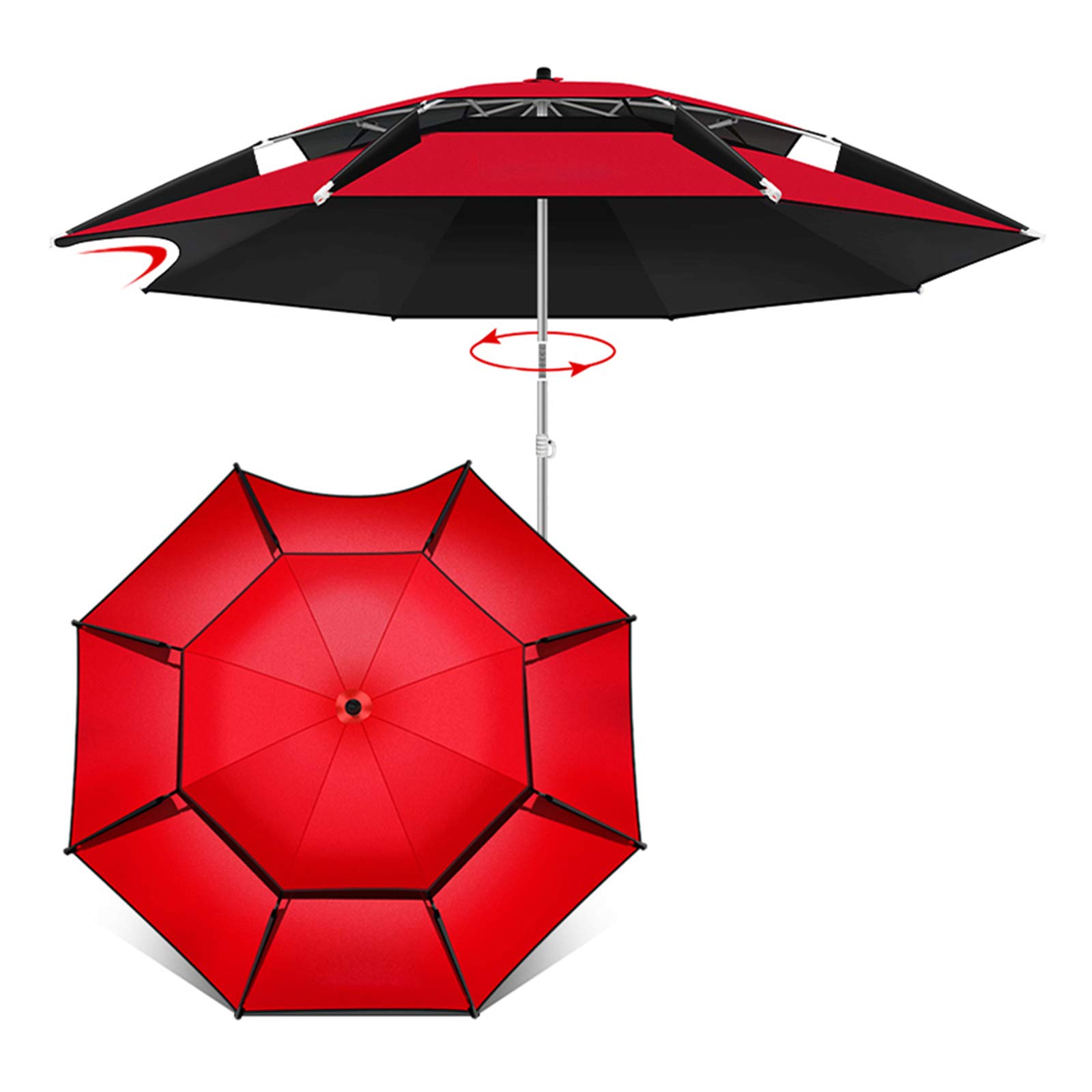 6.5/7Ft Heavy Duty Windproof Portable Beach Umbrella with Tilt Aluminum Pole & Sand Anchor - UPF 50+ UV Protection & PU Coating for Beach, Patio, Garden, Poolside, Camping & Outdoor Use