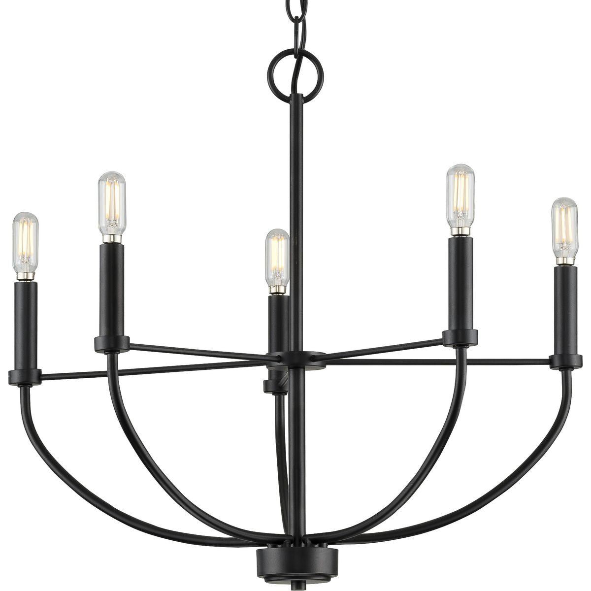 Leyden Collection 5-Light Chandelier - Modern Crystal Ceiling Light Fixture for Dining Room, Living Room & Bedroom | Elegant Lighting for Home Decor