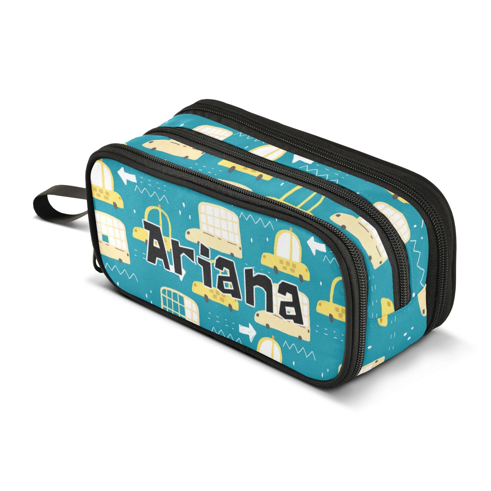 Custom Cartoon Cars Pencil Case - Large Capacity Personalized Pencil Bag for Kids, Boys & Girls - Durable School Supplies for Office, College & Classroom Use - Perfect for Organizing Markers, Pens & Stationery