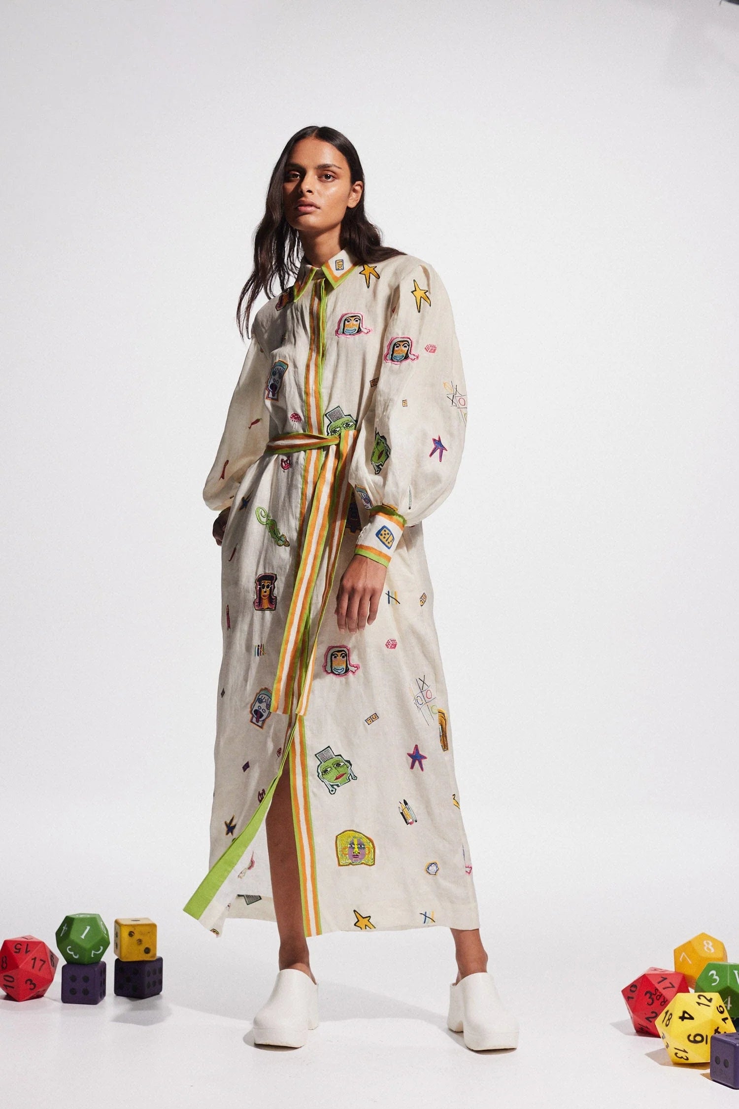 Checkers Embroidered Shirtdress for Women - Stylish Casual & Office Wear - Perfect for Spring & Summer Outfits