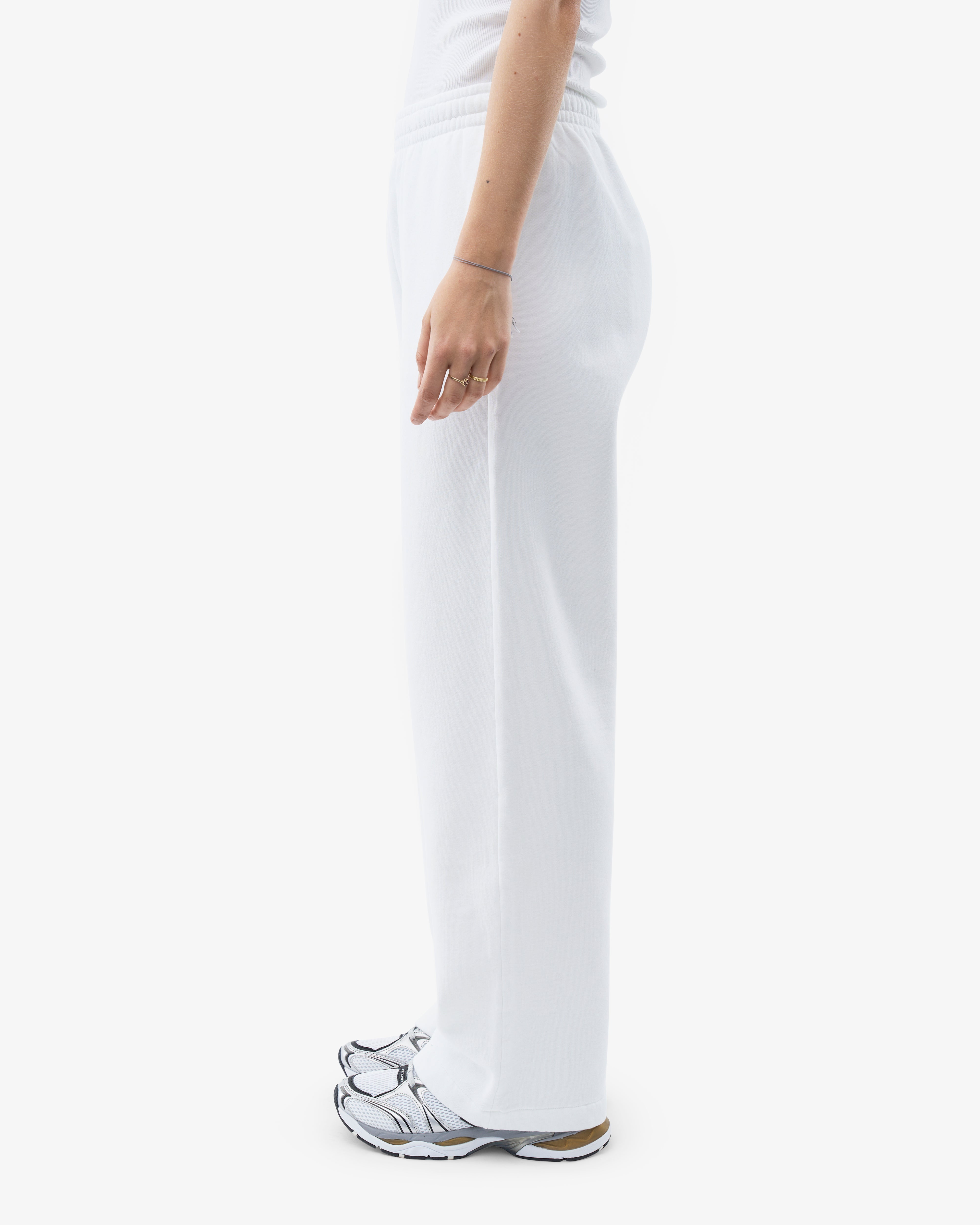 Organic Straight Leg Sweatpants for Women - Soft Comfortable Joggers in Optical White - Perfect for Yoga, Lounge & Casual Wear