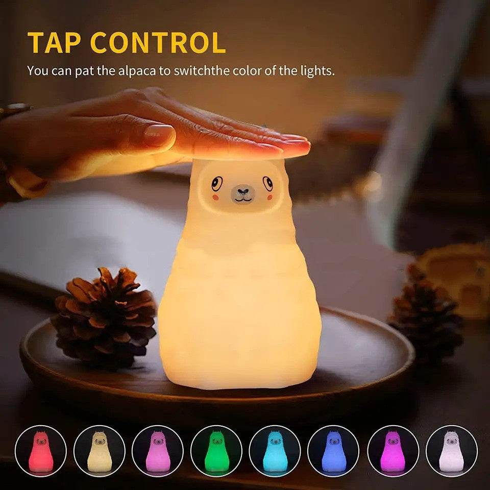 Cute Alpaca Night Light for Kids - Soft Glow Nursery Lamp for Bedroom, Baby Room Decor & Cozy Nighttime Reading