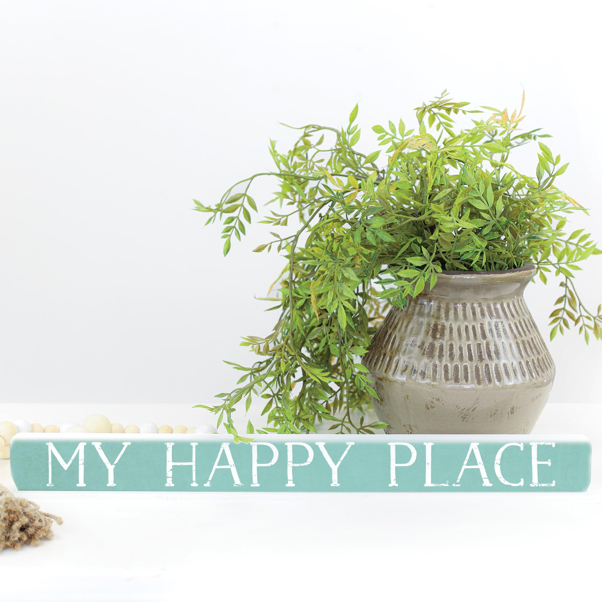 Sincere Surroundings TLK1016 Happy Place Brown Wall Art - Inspirational Home Decor for Living Room, Bedroom & Office
