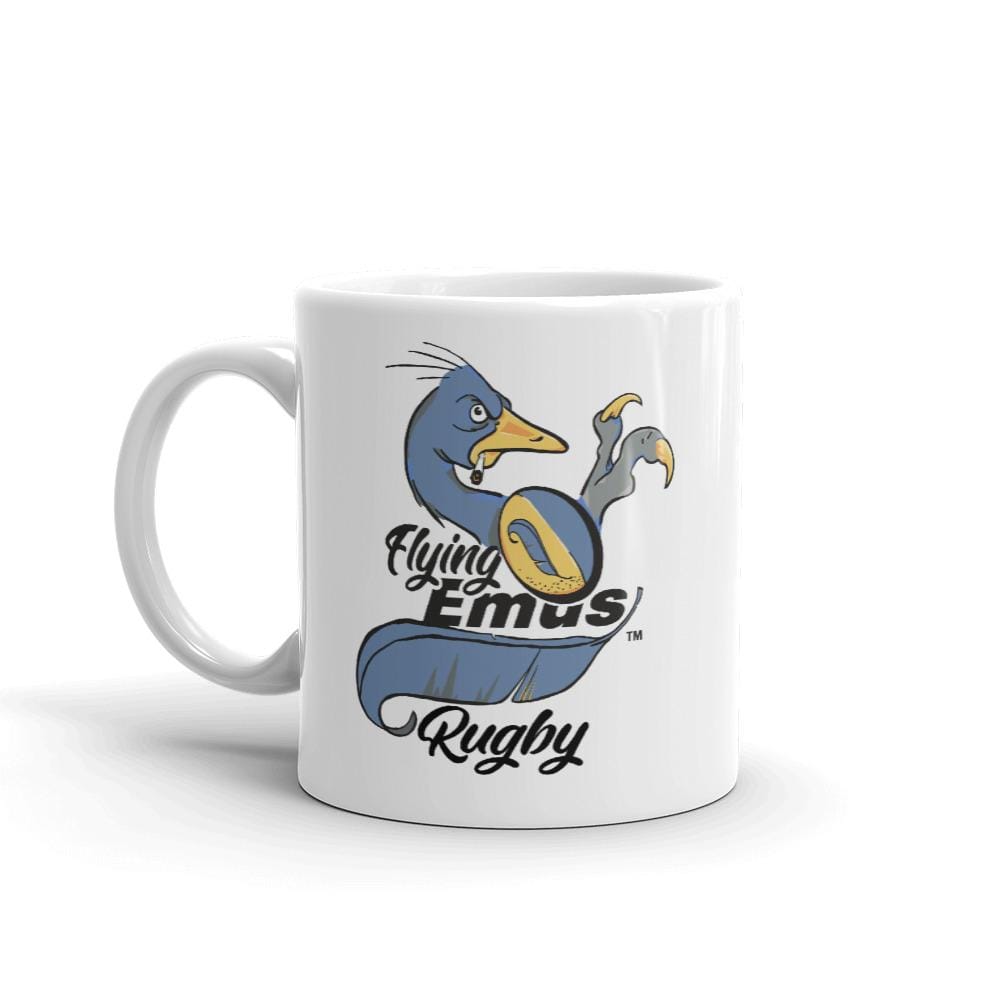 Flying Emus Rugby Mug - Funny Novelty Coffee Cup for Rugby Fans - Perfect Gift for Sports Lovers & Office Use