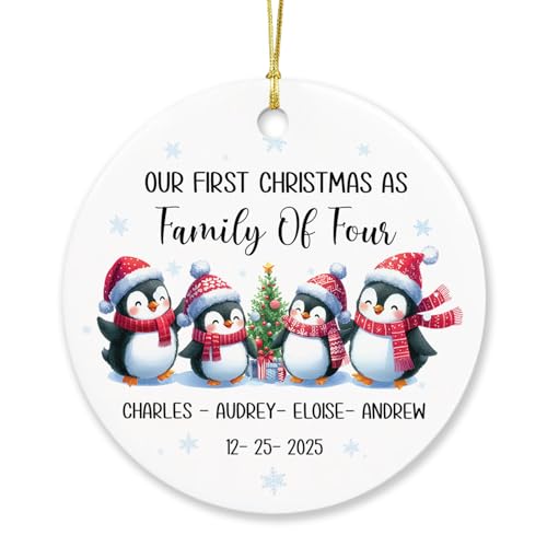 Our First Christmas as Family of Four Ornament