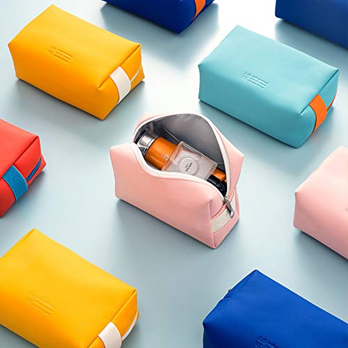 Stylish PU Leather Makeup Bag - Portable Cosmetic Organizer with Brush Holder for Travel & Storage (Blue) | Perfect for Travel, Home, and Professional Makeup Artists