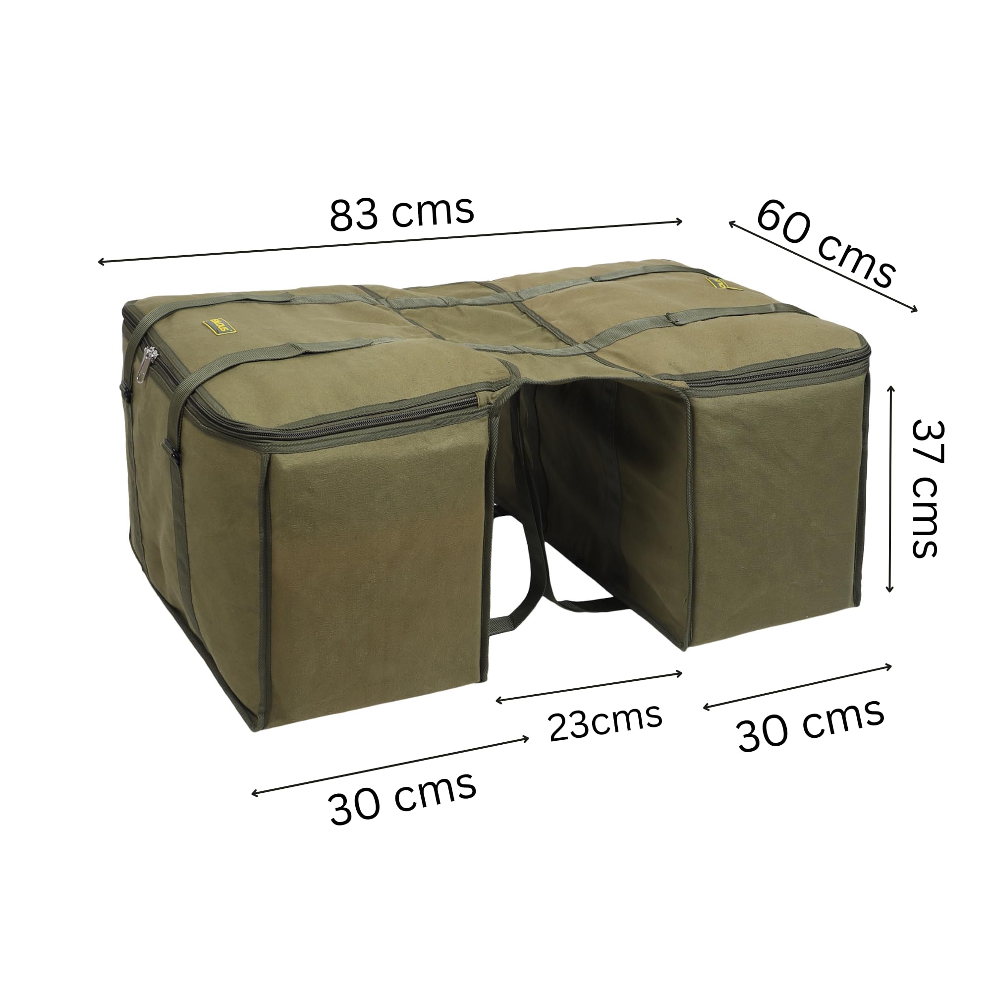 ZEALOUS Heavy Duty Waterproof Canvas Bike Pannier Bag - Dual Side Bicycle Saddlebags for Commuting & Touring - Motorcycle Storage Bag with Secure Zipper (Large Size) - Perfect for Urban Cycling, Camping & Outdoor Adventures