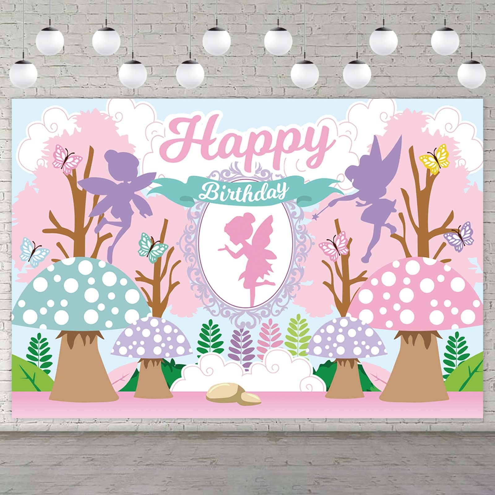 Enchanted Forest Fairy Tale Birthday Banner Backdrop - Princess Theme Decor for 1st Birthday Party, Baby Shower & Fairy Party Supplies | Perfect for Girls' Wonderland-Themed Celebrations & Magical Decorations