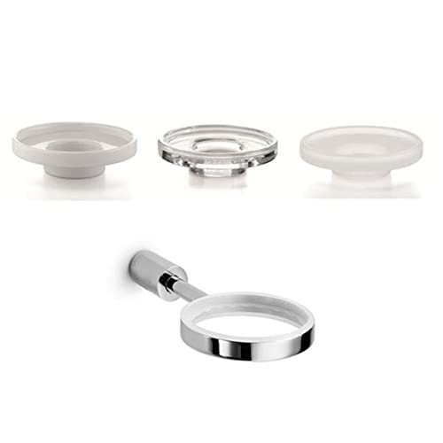 Picola 52511+55004 White Wall Mounted Soap Dish - Bathroom Shower Organizer for Home & Hotel Use - The Picola Collection
