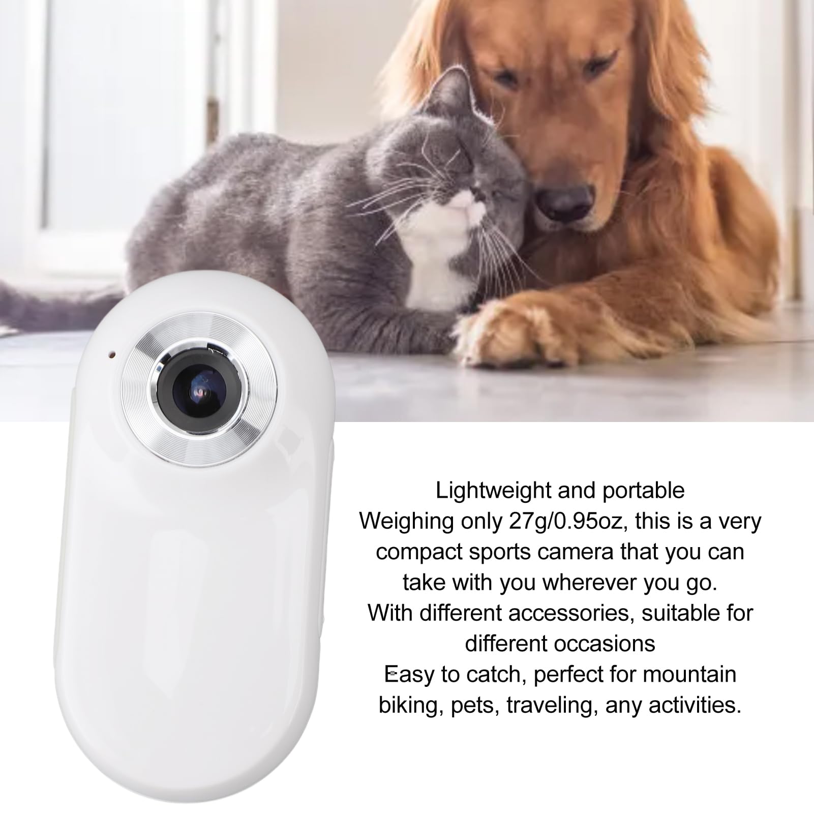HD Cat Collar Camera 1080P 170° with LCD - Pet Action Cam for Indoor/Outdoor Adventures