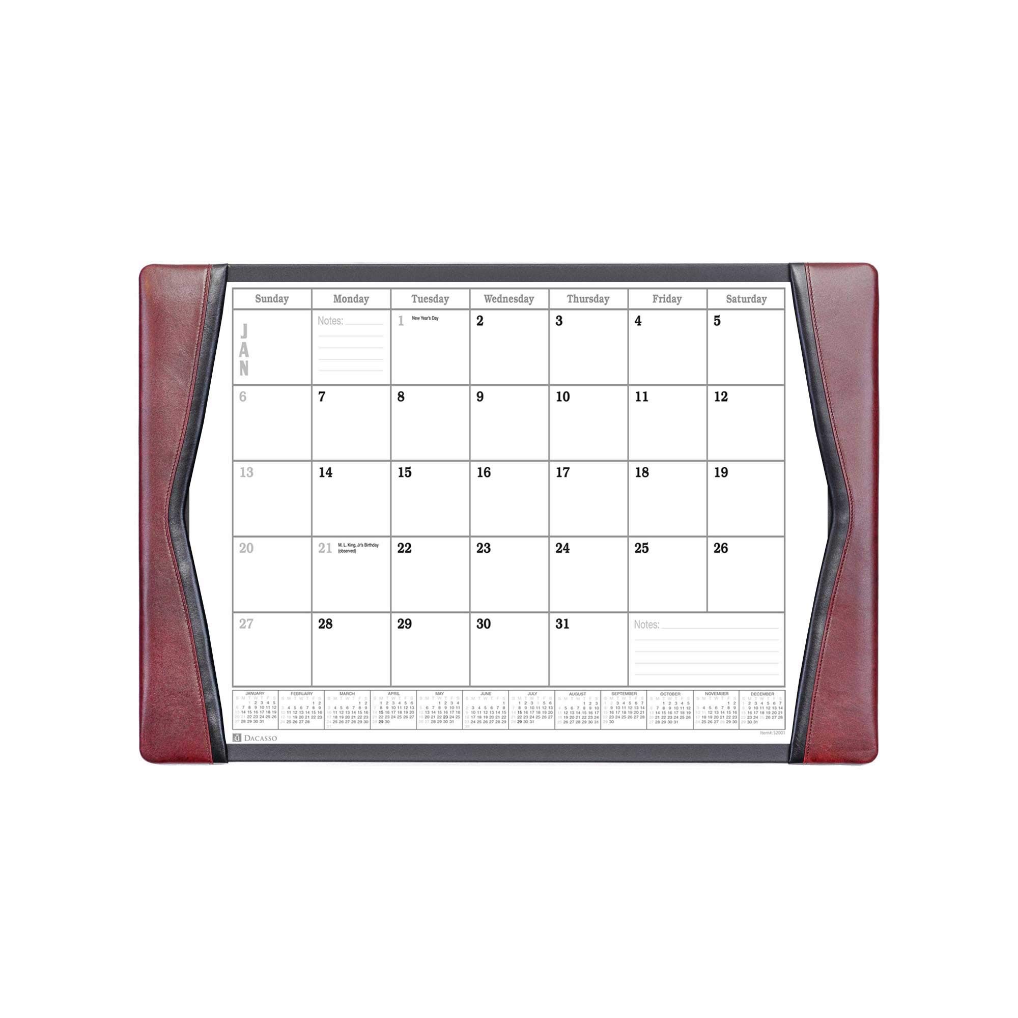 Premium Dacasso Leather Desk Calendar Pad - 25.5
