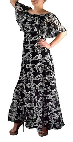Women's Bohemian Floral Maxi Dress - Vintage Summer Long Dress for Beach, Music Festivals & Casual Outings
