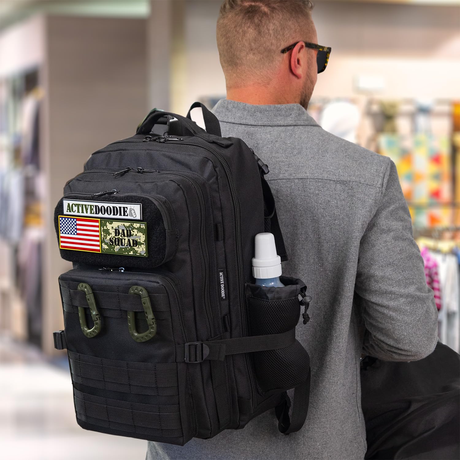 ActiveDoodie Diaper Backpack for Dads - Waterproof Baby Bag with Insulated Bottle Pockets & Changing Pad - Perfect for Travel, Daycare & Outdoor Adventures with Baby