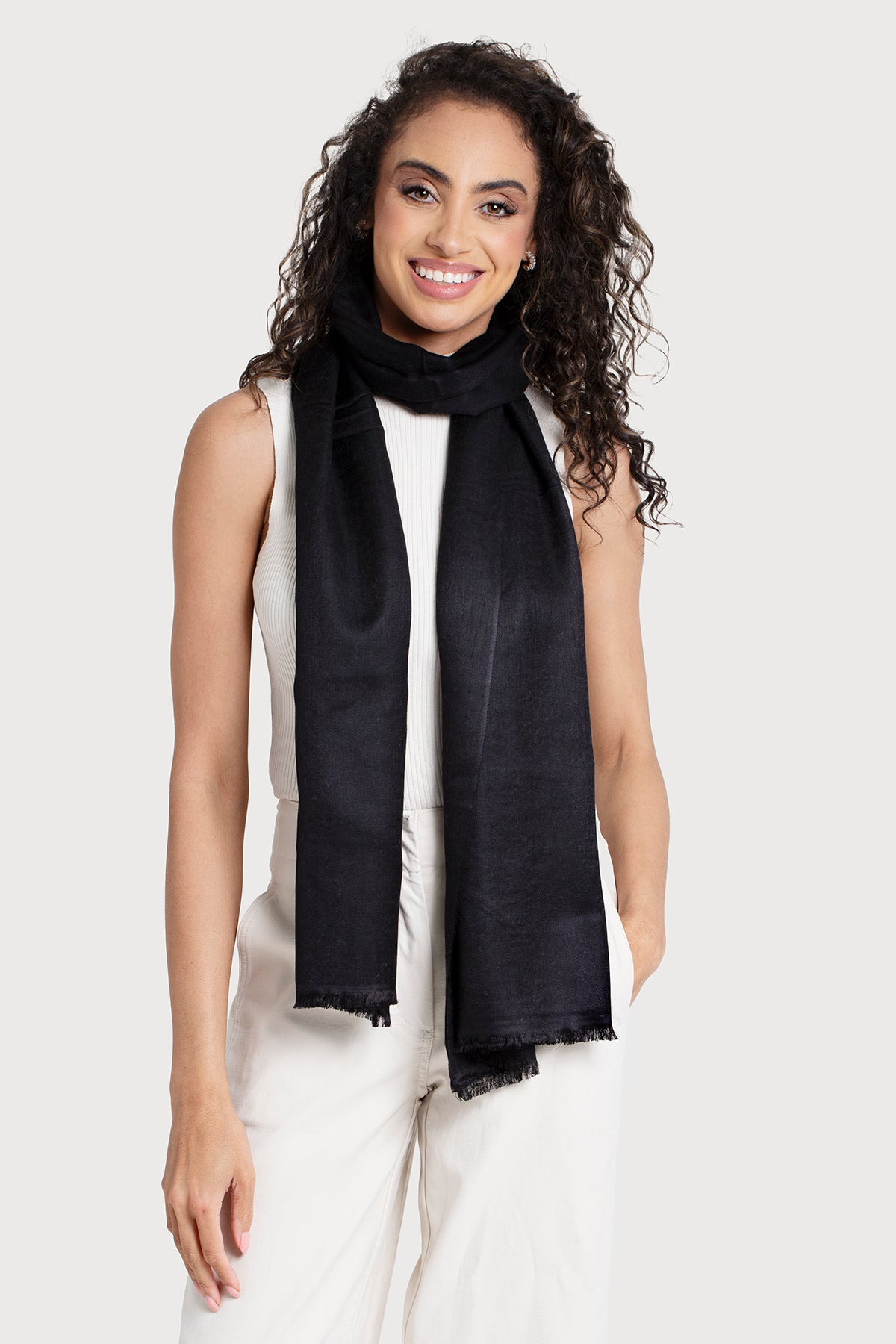 Luxury Cashmere Silk Scarf for Women - Soft Winter Wrap Shawl - Perfect for Office, Travel & Special Occasions