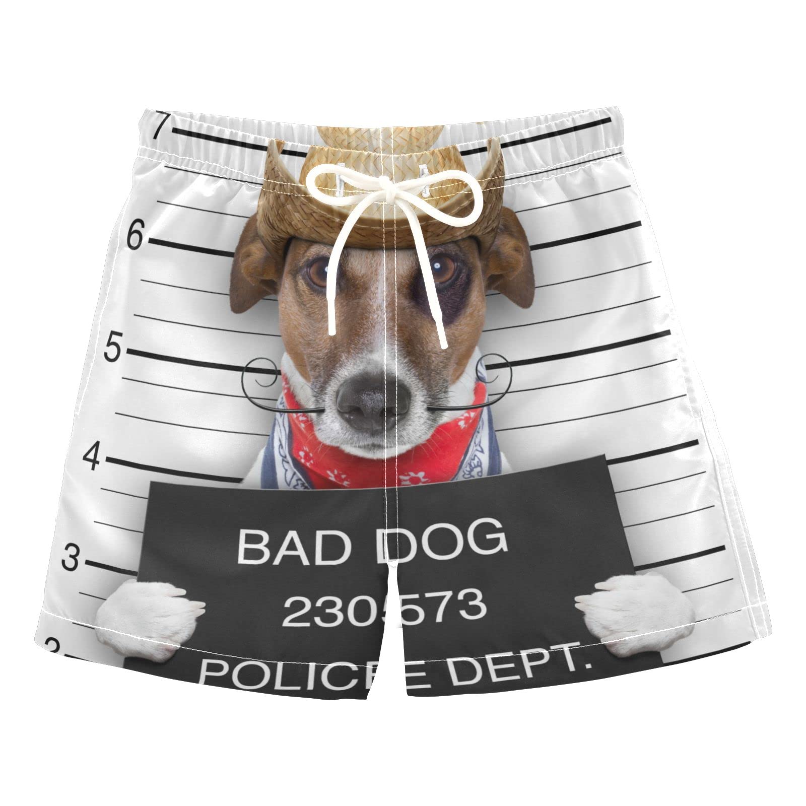 AMICHIC Boys Mexican Dog Print Swim Trunks - Quick Dry Board Shorts for Beach, Surf & Pool - Hawaii Vacation Essentials for Kids & Teens