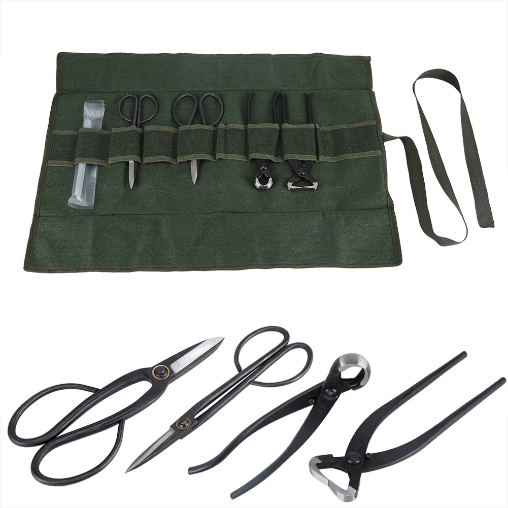 ViaGasaFamido Bonsai Tool Kit - 12-Piece Gardening Tool Set with Storage Roll Bag, Pruning Shears & Pliers for Bonsai Trees, Fruit Trees & Garden Plants | Perfect for Home Gardeners & Professional Landscapers