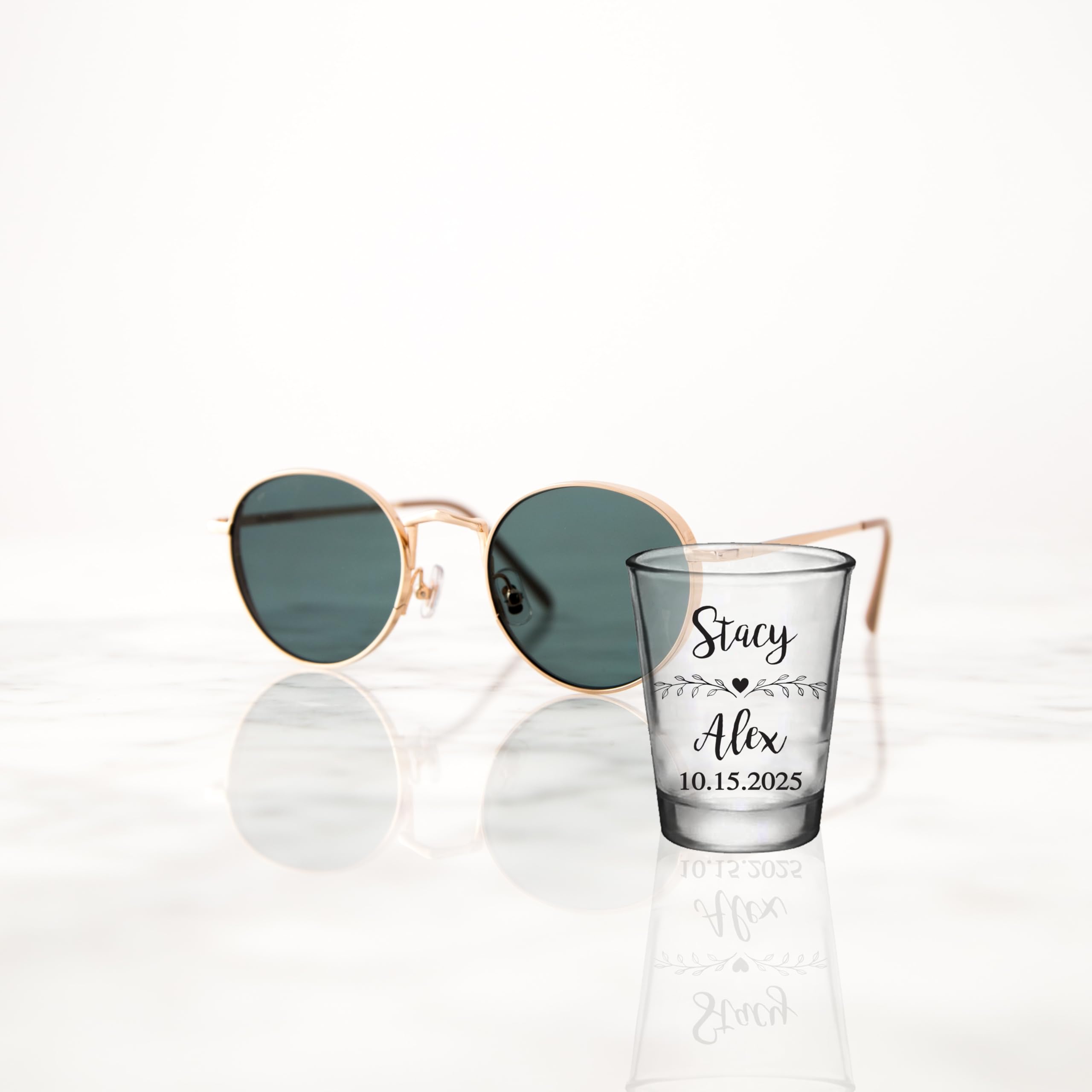 Personalized Wedding Favors Bulk - Custom Shot Glasses with Names & Date - Unique Guest Gifts for Weddings, Bridal Showers & Anniversary Parties