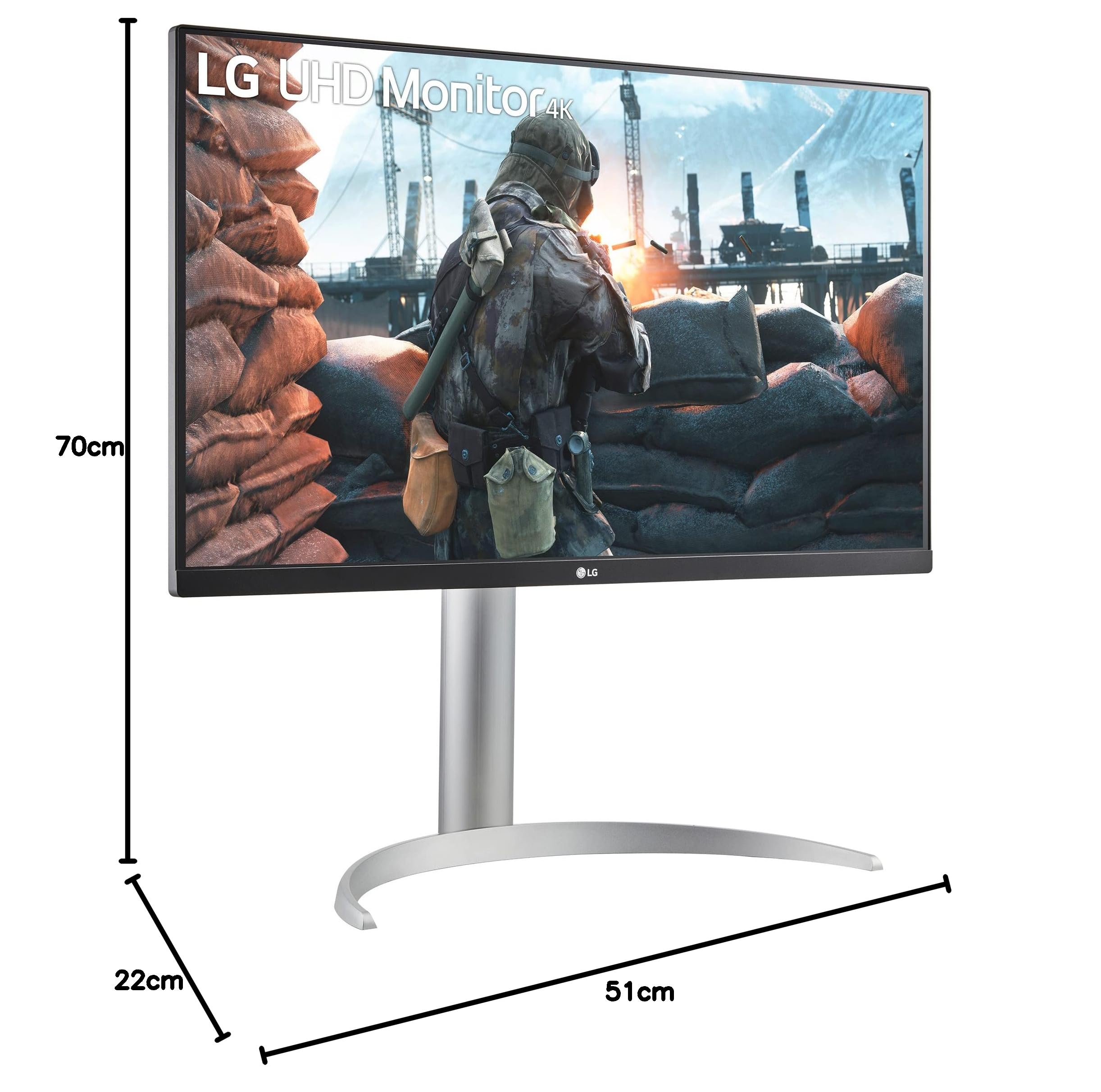 LG 27UP650P-W 27 Inch 4K UHD Monitor (3840x2160) with IPS Panel, 95% DCI-P3, HDR10, AMD FreeSync, VESA DisplayHDR 400 - White - Perfect for Graphic Design, Video Editing & Gaming