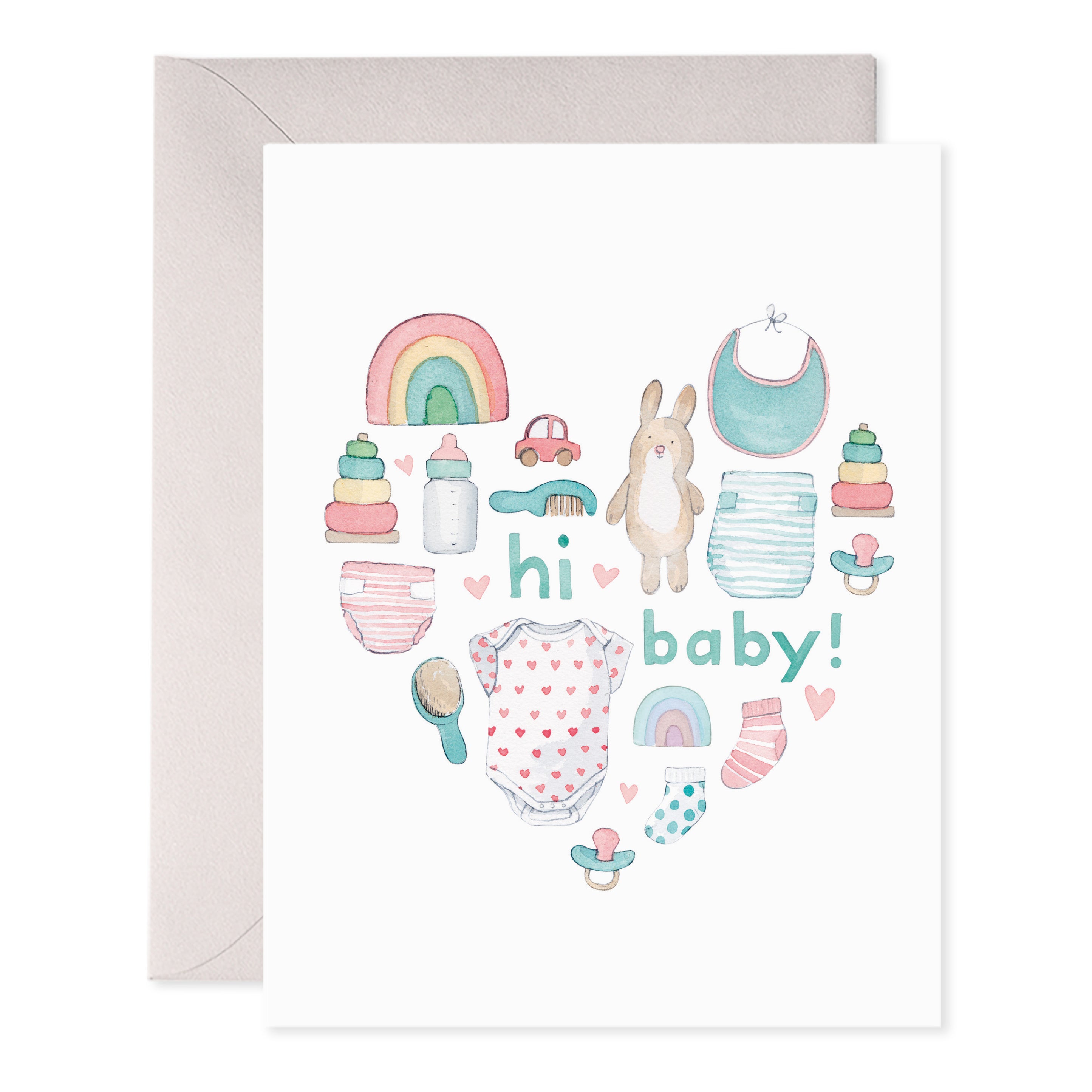 Baby Heart Card - Handmade Greeting Card for Newborns, Baby Showers & Birth Announcements - Perfect for Special Occasions & Keepsakes