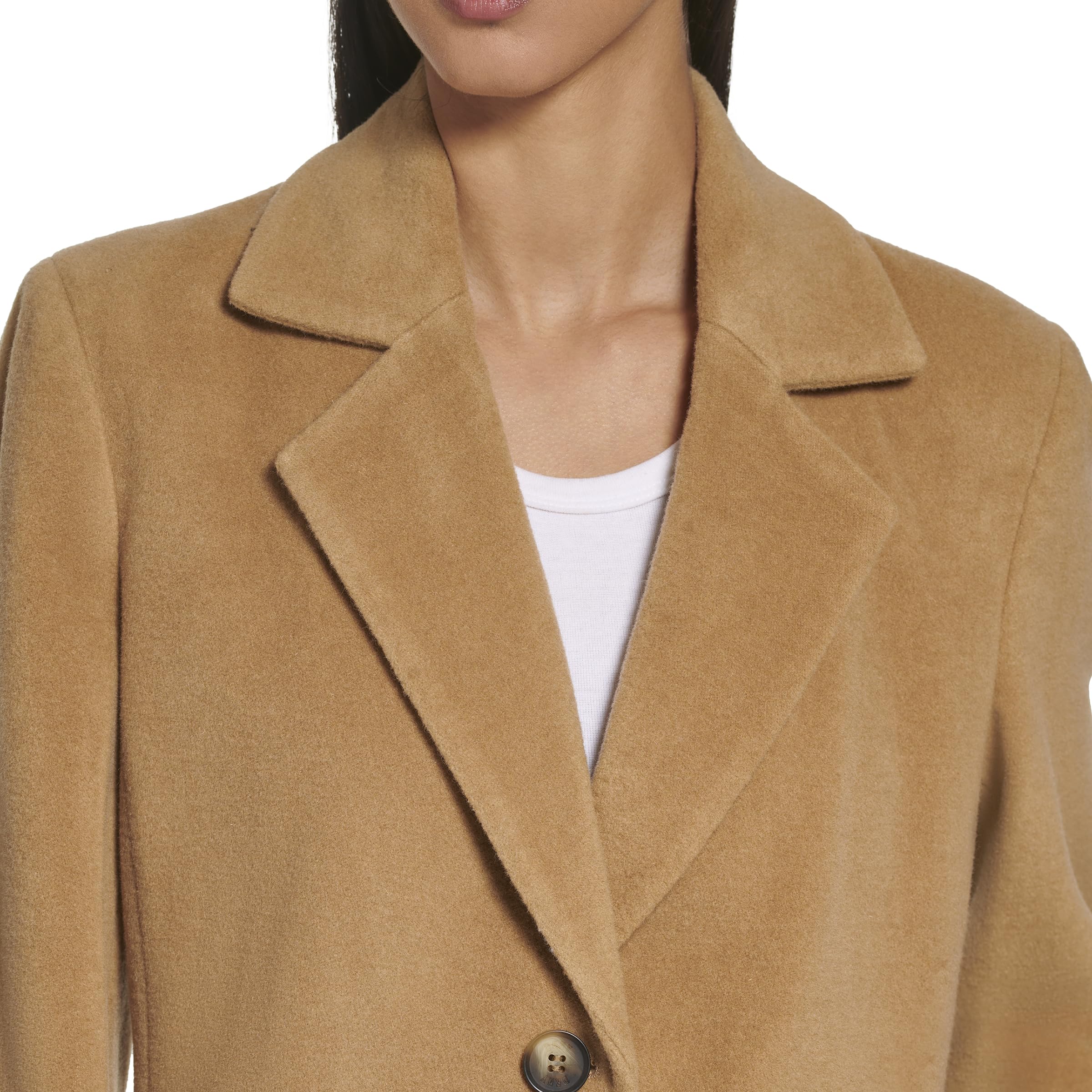 DKNY Women's Walker Wool Coat - Warm Winter Trench Coat for Women, Stylish Long Wool Jacket with Belt, Perfect for Office, Travel & Everyday Wear