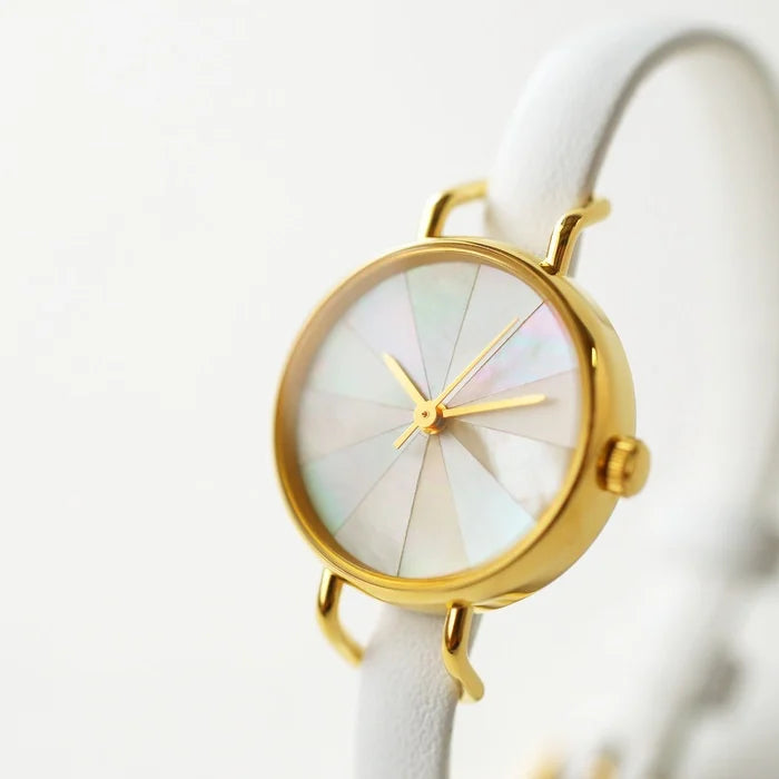 Elegant Women's Wristwatch with White South Sea Pearl Shell - Japanese Handmade Watch for Women | Perfect for Office, Party & Special Occasions