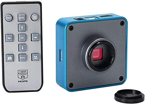 34MP Full HD Industrial Digital Microscope Camera with Remote Control for Phone & PCB Repair - Blue | Perfect for Electronics, Jewelry, and Small Object Inspection