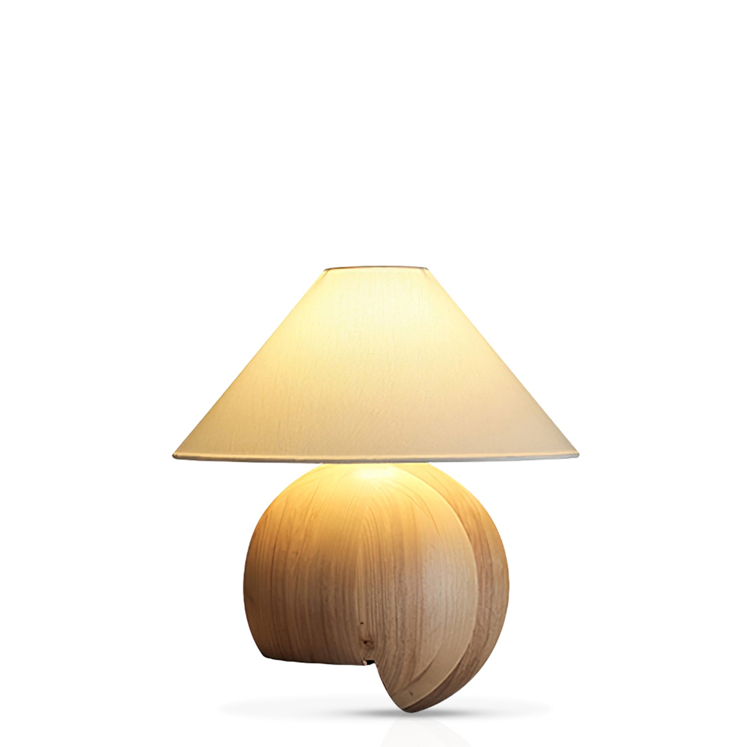 Modern Wooden Corner Log Table Lamp - Rustic Home Decor for Living Room, Bedroom & Office - Warm Ambient Lighting for Cozy Spaces