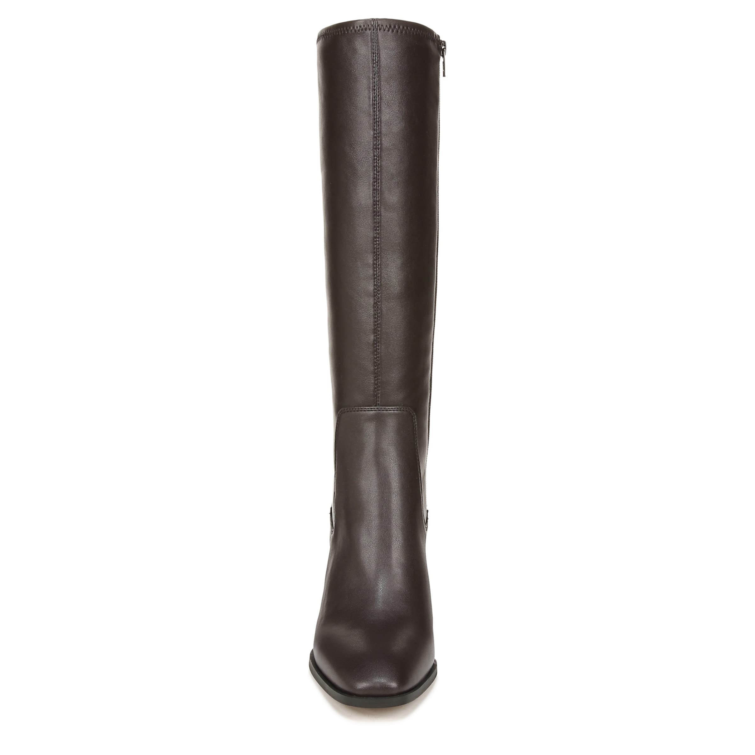Vionic Inessa Women's High Shaft Dress Boots - Comfortable Stretch Synthetic Leather Chocolate Brown Boots for Work, Office & Winter Fashion (Size 7 Medium)