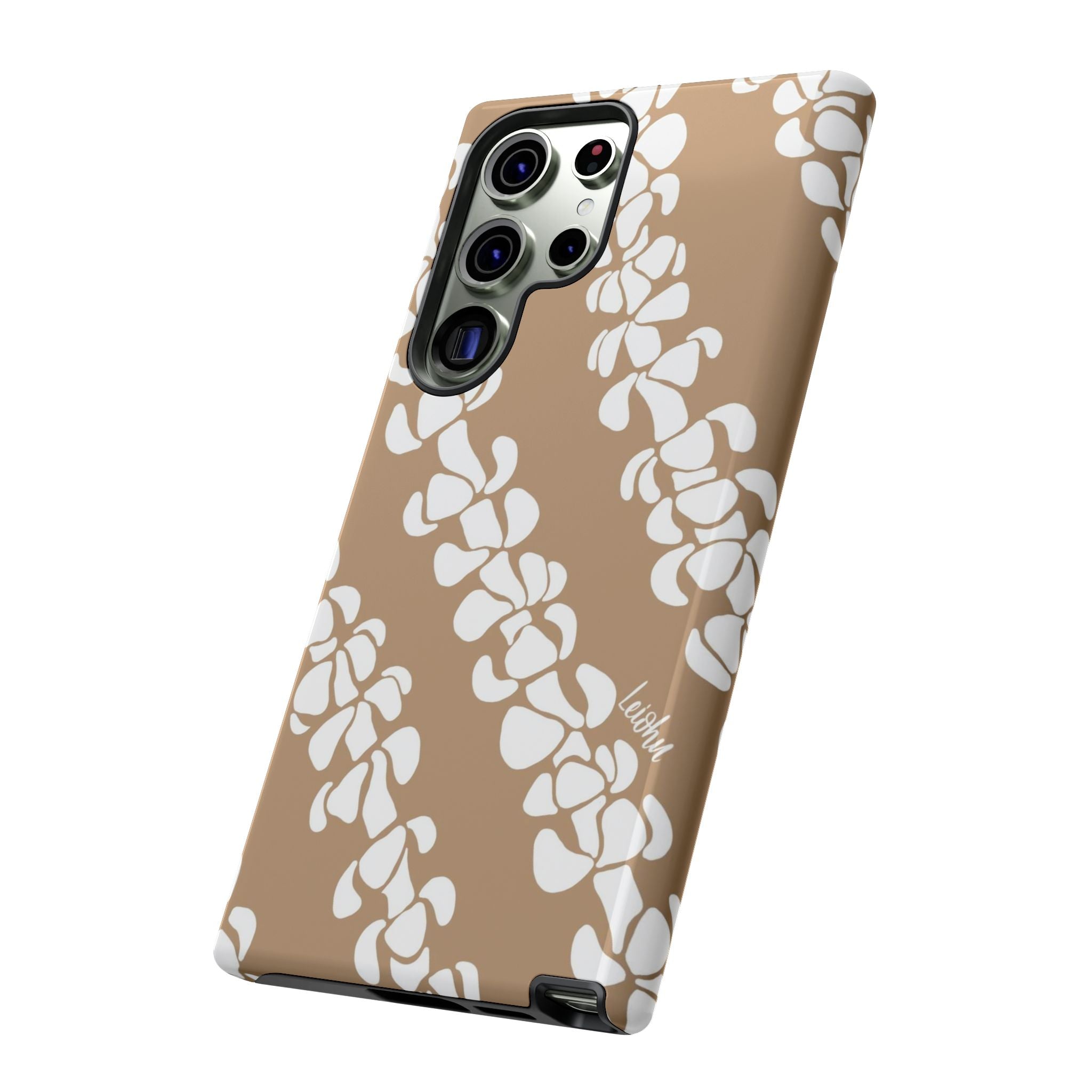 Premium Puakenikeni Tan Leather Case for Samsung Galaxy - Durable Protection with Stylish Design for Everyday Use
