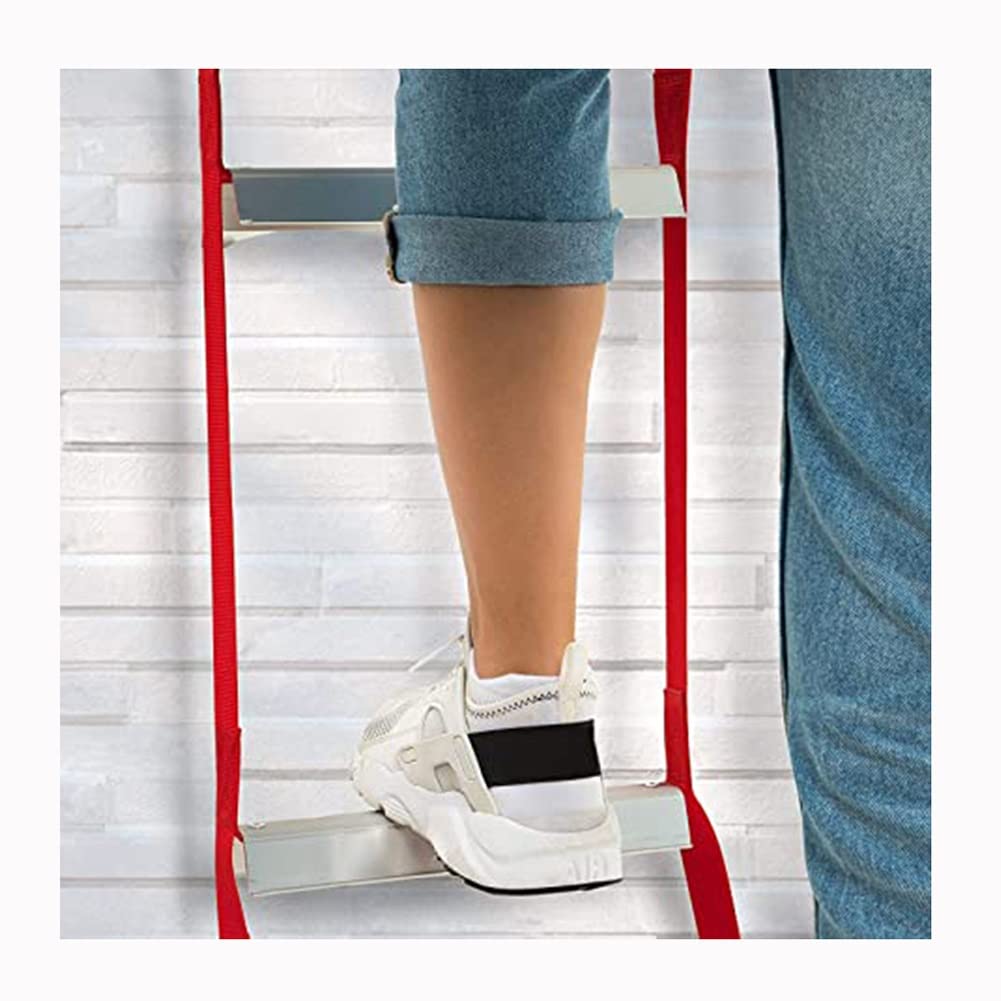 2 Story Fire Escape Ladder - 5m Portable Emergency Window Ladder with Anti-Slip Rungs & V-Shaped Support for Adults & Kids - Easy to Deploy Safety Equipment for Home, Apartment, Office Fire Emergency (Red)