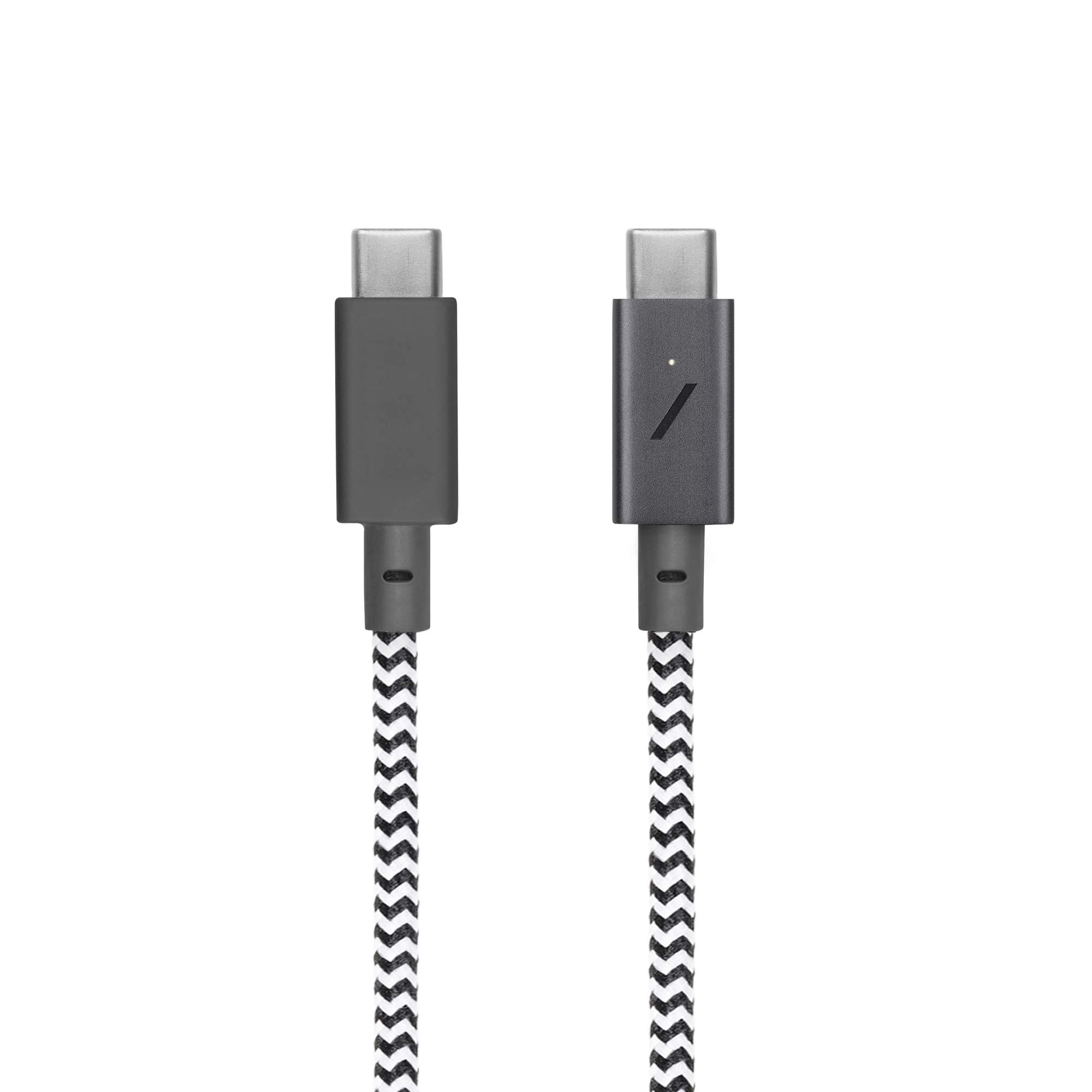 Premium USB-C to USB-C 8ft Fast Charging Cable - Ultra Durable Type-C Belt Cable Pro with Leather Strap | Compatible with MacBook Pro 2017-2023, MacBook Air M1/M2, Surface Go 3 | Perfect for Home, Office & Travel Charging (Zebra Design)