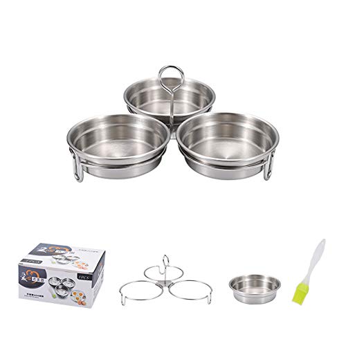 Premium Stainless Steel Egg Poacher Set - 3 Nonstick Poached Egg Maker Cups with Steamer Rack for Microwave & Stovetop | Perfect for Breakfast, Brunch, and Healthy Meal Prep