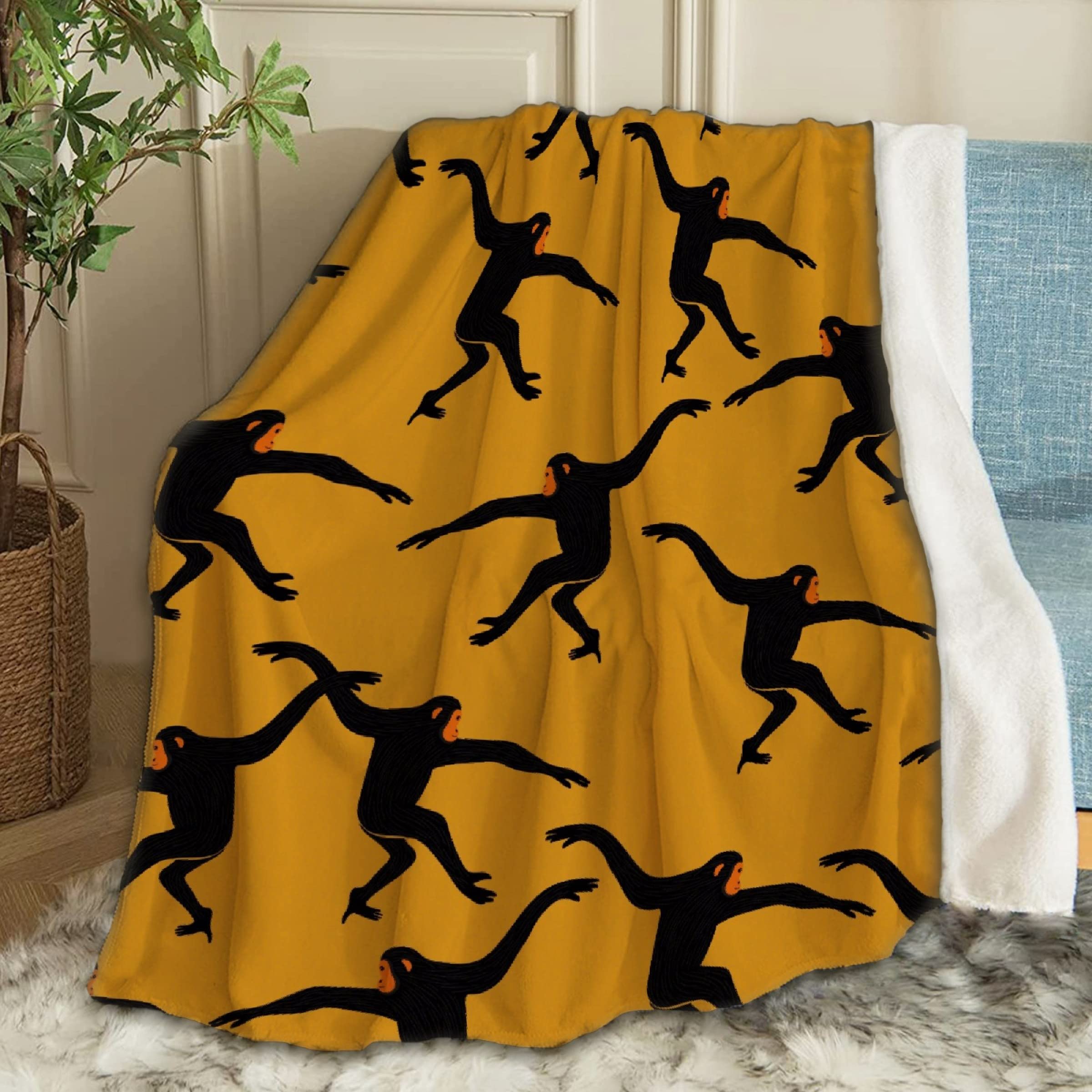 Anime Monkey Comic Throw Blanket - Super Soft Fleece Blanket for Boys & Girls - 120x90 Inch Large Cozy Blanket for Bed, Couch, Chair - Perfect for Family Movie Nights, Sleepovers & Winter Snuggles