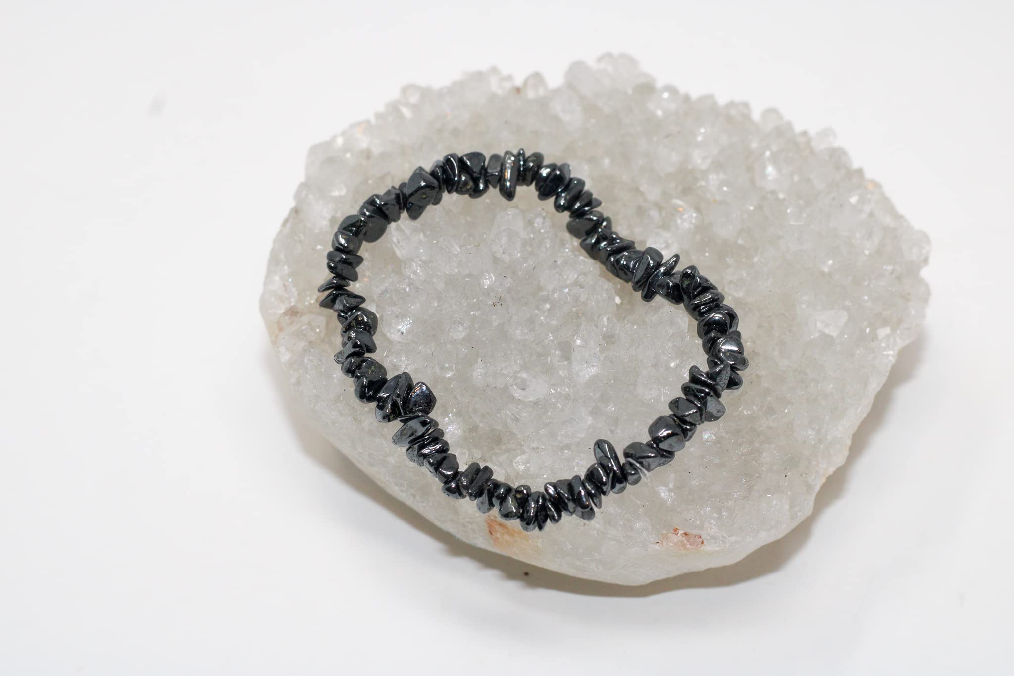 **Hematite Crystal Bracelet for Women - Black Beaded Stretch Bracelet for Pain Relief & Healing | Hematite Stone Jewelry for Stress Relief, Energy Balance & Fashion Accessories | Perfect for Meditation, Yoga & Everyday Wear**