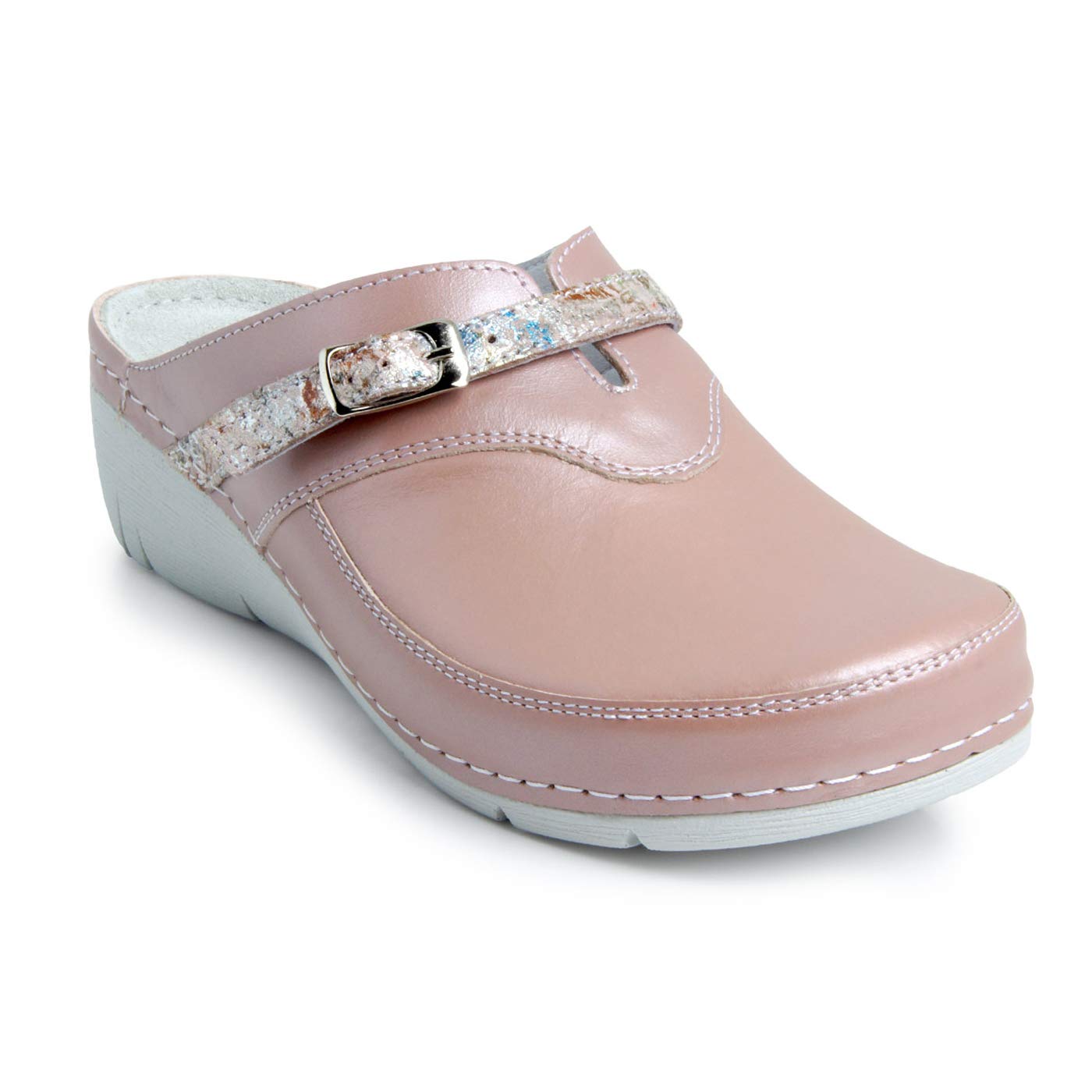 BATZ Lisa Lightweight Flexible Handmade Leather Women's Clogs Mules - Comfortable Slip-On Slippers for Home, Office & Casual Wear