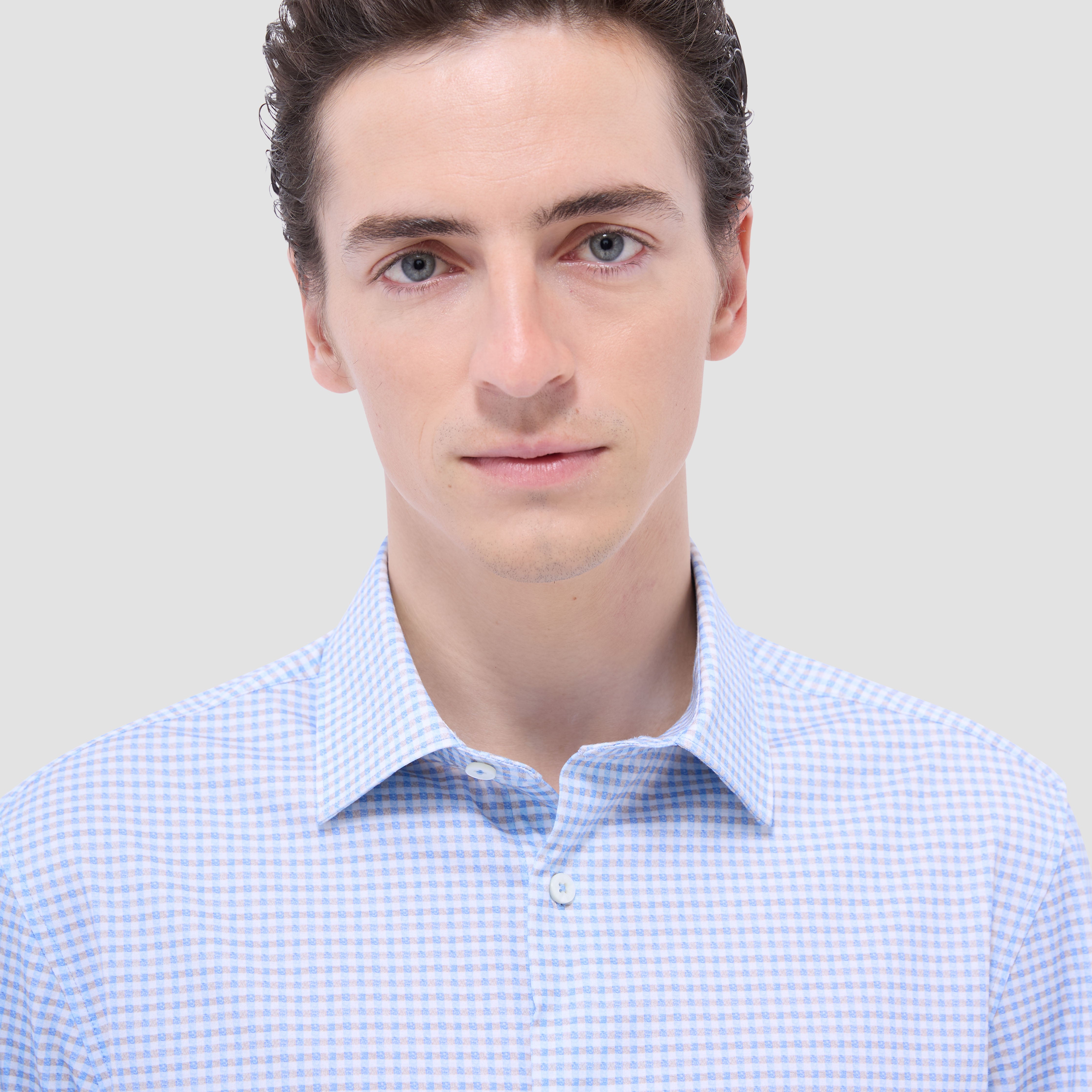 James Gingham Check Cotton Shirt for Men - Classic Plaid Button Down Shirt for Casual Wear & Office Outfits