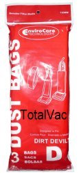 Dirt Devil Vacuum Cleaner Replacement Bags - 3 Pack | Compatible with D Series Vacuums | Ideal for Home Cleaning & Pet Hair Removal