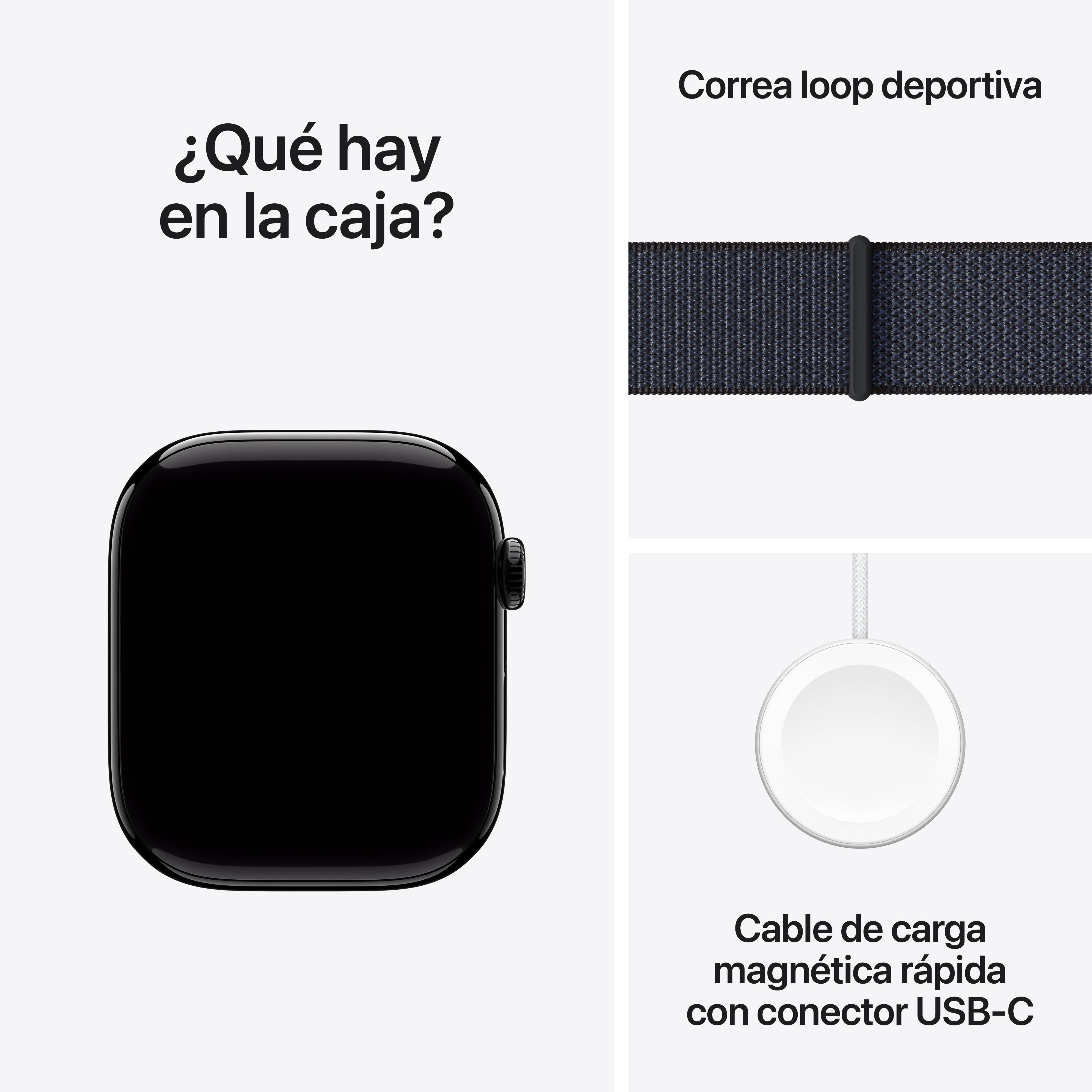 Apple Watch Series 10 GPS - 46mm Midnight Aluminum Case with Sport Loop Band - Perfect for Fitness Tracking & Everyday Wear