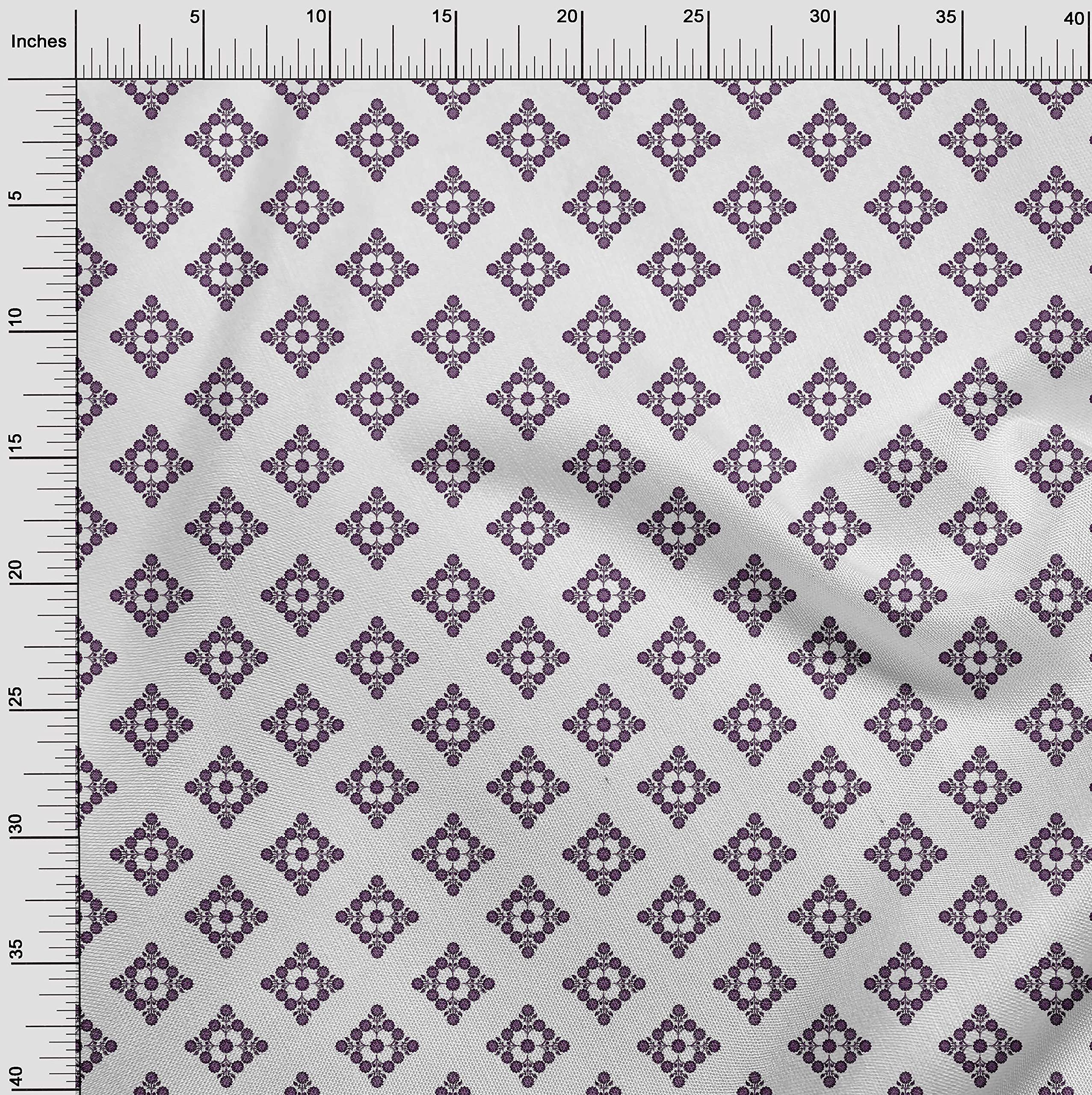 oneOone Rayon Purple Printed Fabric by The Yard - 56 Inch Wide Sewing Material for DIY Clothing, Dresses & Home Decor Projects