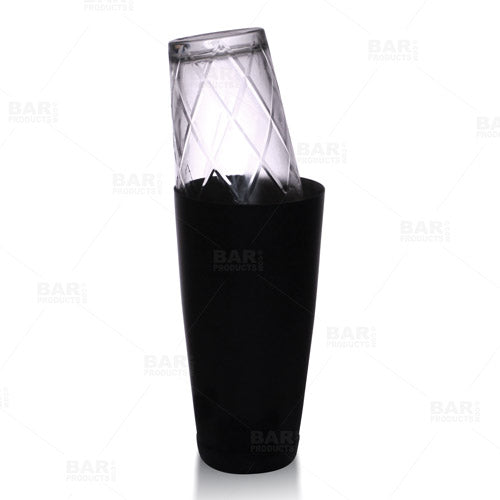 BarConic® 16 oz Boston Mixing Glass with Diamond Pattern - Premium Cocktail Mixing Glass for Bartenders, Home Bars & Professional Use - Perfect for Mixing Martinis, Old Fashioned & Craft Cocktails