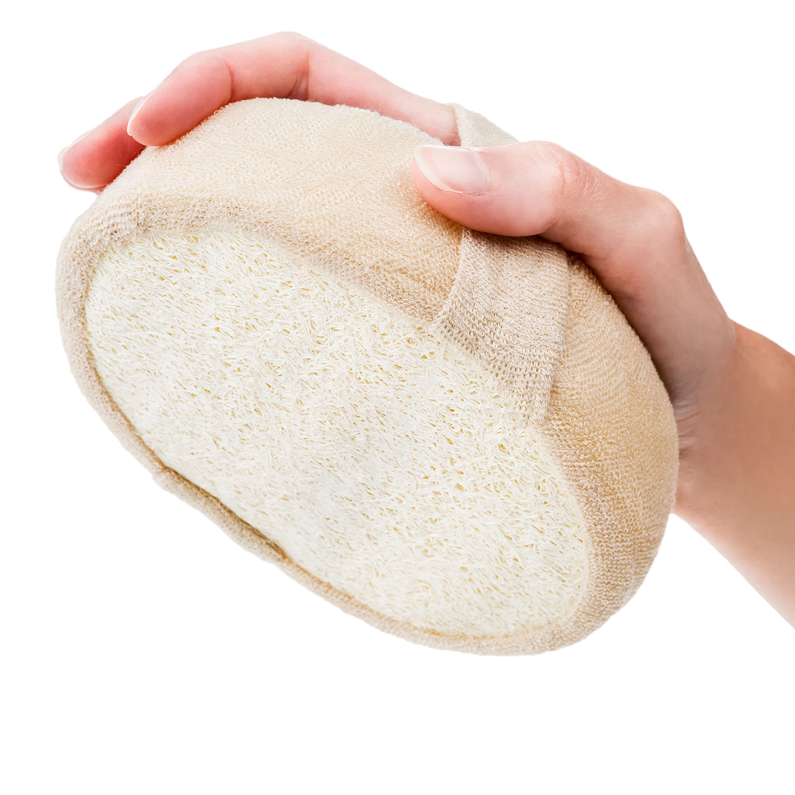 Natural Loofah Sponge for Shower & Bath - Exfoliating Body & Face Scrub - Eco-Friendly Exfoliator for Smooth Skin - Perfect for Daily Skincare & Spa Routine
