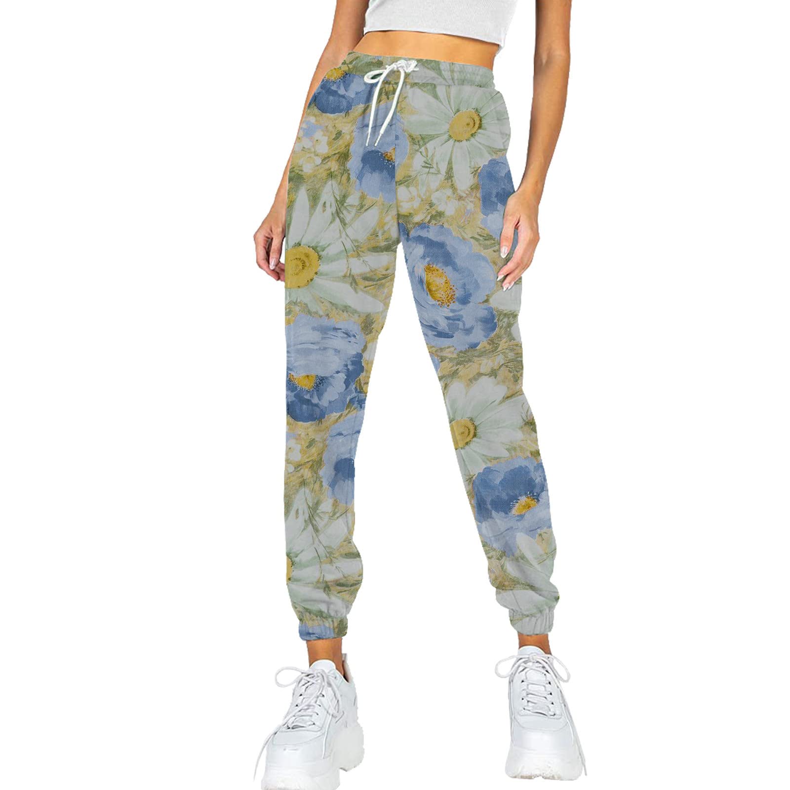 Women's High Waisted Work Pants with Pockets - Comfy Printed Sweatpants for Workout, Lounge & Casual Jogging | Perfect for Yoga, Gym, Office & Everyday Wear