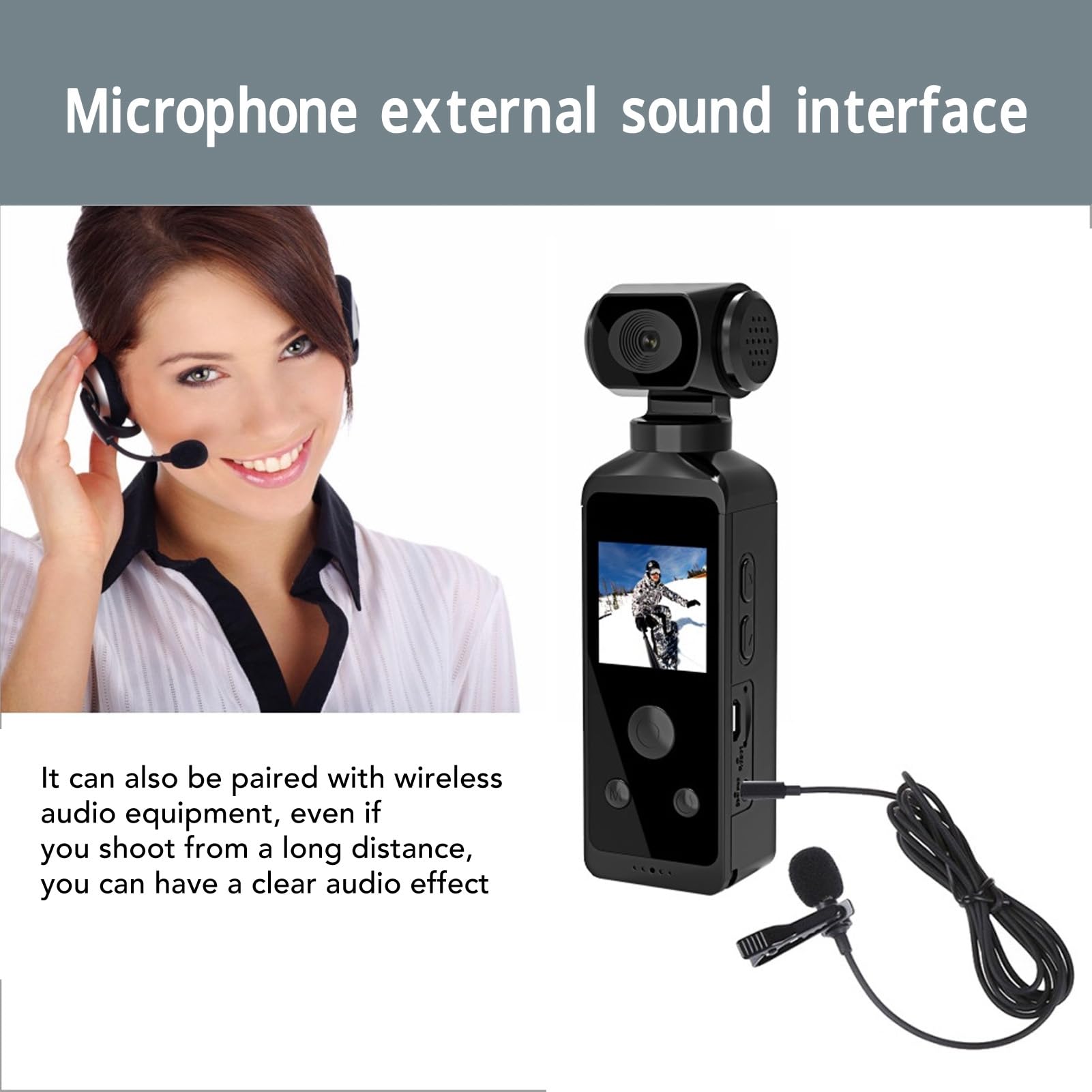MUNEFE HD Handheld Sports Pocket Camera - Waterproof Action Camera with Rotating Lens & Mic Clip for Outdoor Adventures, Vlogging, and Sneak Shots - Perfect for Hiking, Cycling, and Extreme Sports