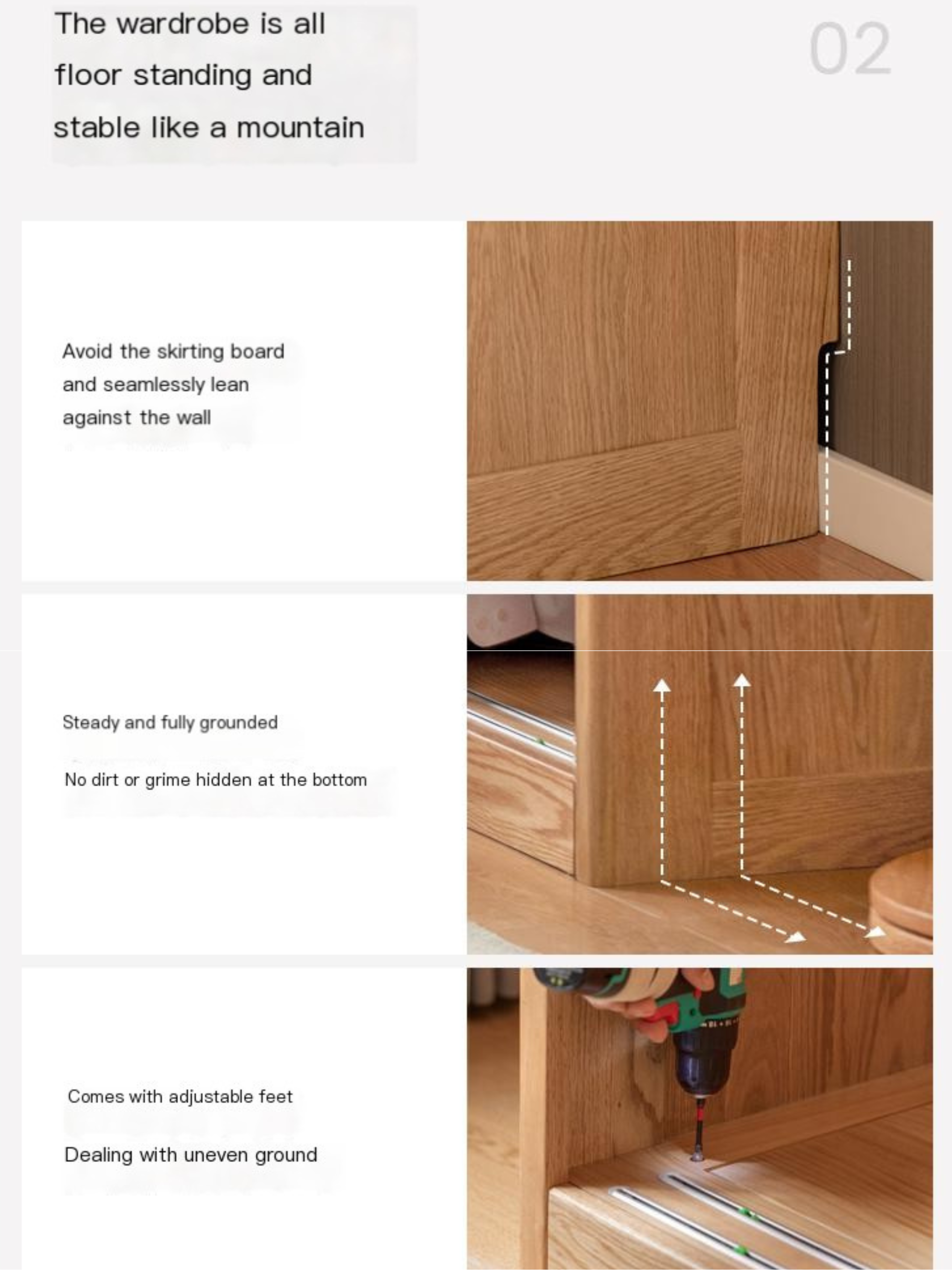 Stylish Oak & Ash Solid Wood Modern Wardrobe - Spacious Closet Organizer for Bedroom, Walk-in Closet & Guest Room Storage
