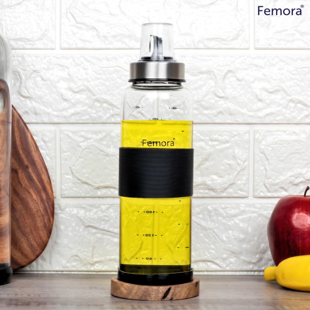 Premium Glass Oil Dispenser Bottle 500ml - Kitchen Olive Oil Bottle with Drip-Free Spout & Elegant Design - 1 Year Warranty - Perfect for Cooking, Salad Dressing & Gourmet Meal Preparation