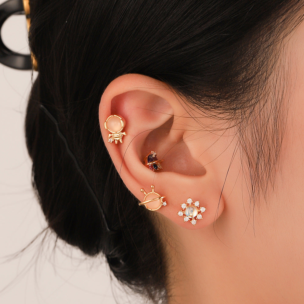 20G Helix Cute Animal Conch Stud Earrings for Cartilage Piercing | Trendy Jewelry for Women & Teens | Perfect for Everyday Wear & Special Occasions