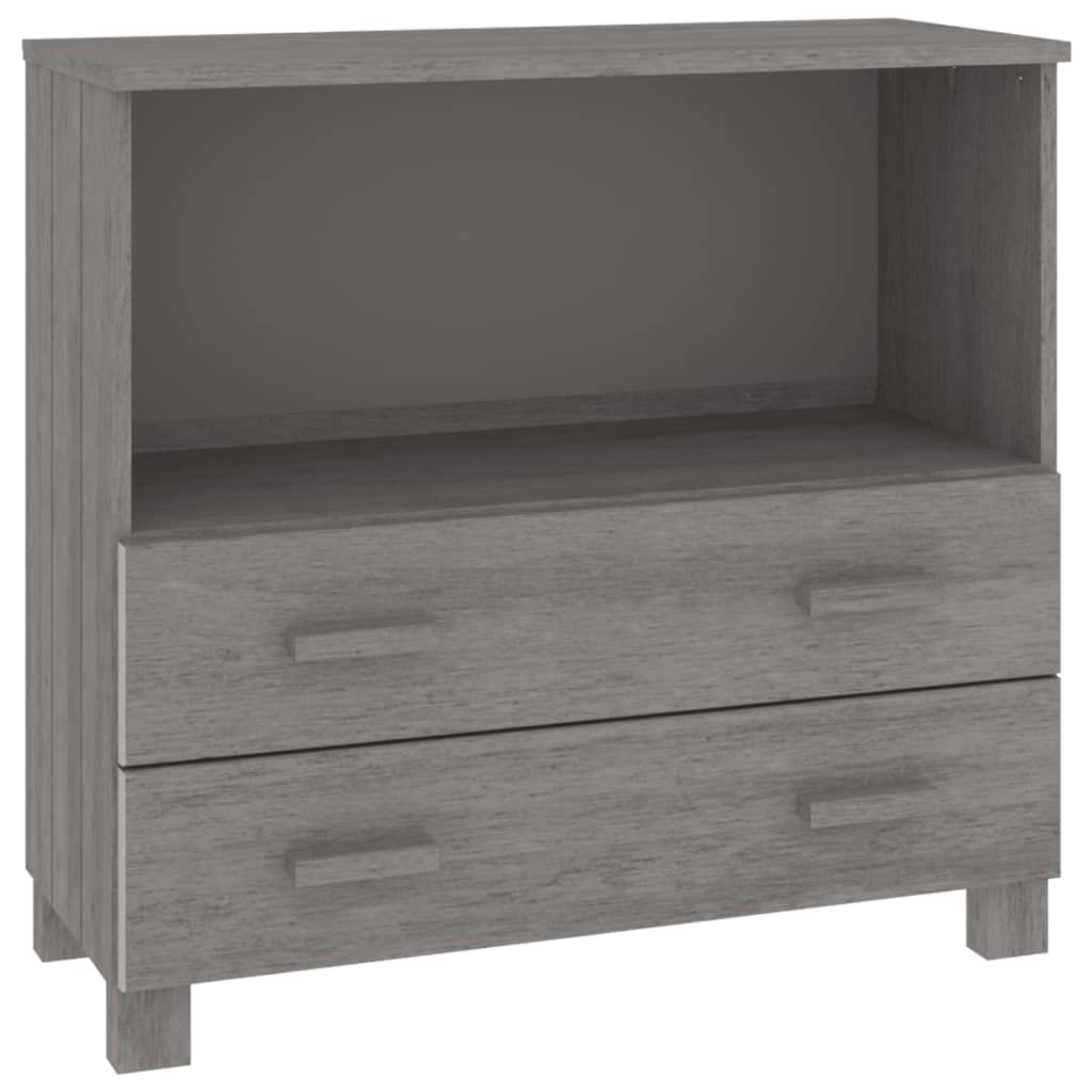 vidaXL HAMAR Gray Solid Pinewood Sideboard - Stylish Wooden Storage Cabinet with 3 Drawers & 2 Doors, Perfect for Living Room, Dining Room, Bedroom or Entryway Organization | Rustic Home Decor Furniture for Small Spaces